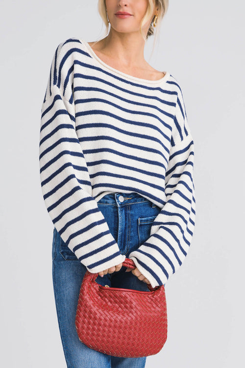 By Together Striped Rollneck Boxy Sweater