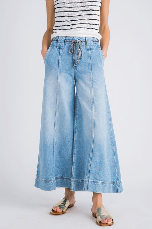 Free People Sheer Luck Cropped Wideleg Jeans