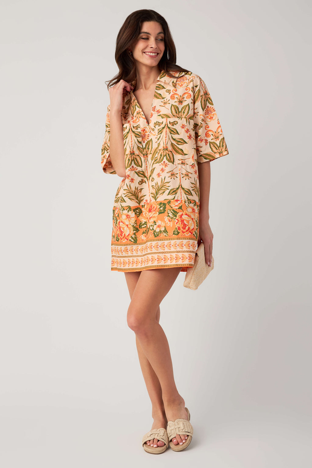 Olivaceous Sienna Garden Shirt Mini Dress