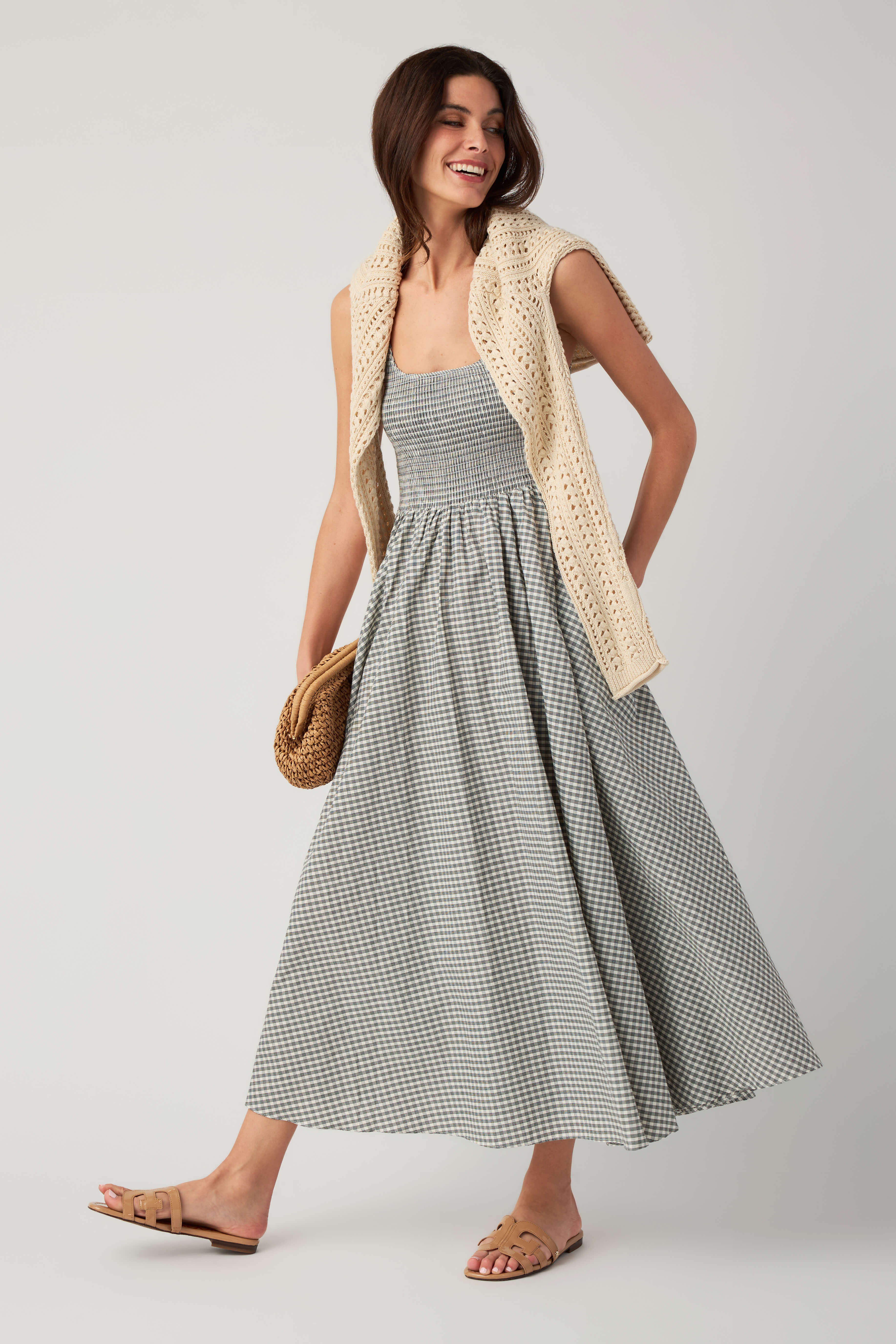 Olivaceous Ella Gingham Maxi Dress
