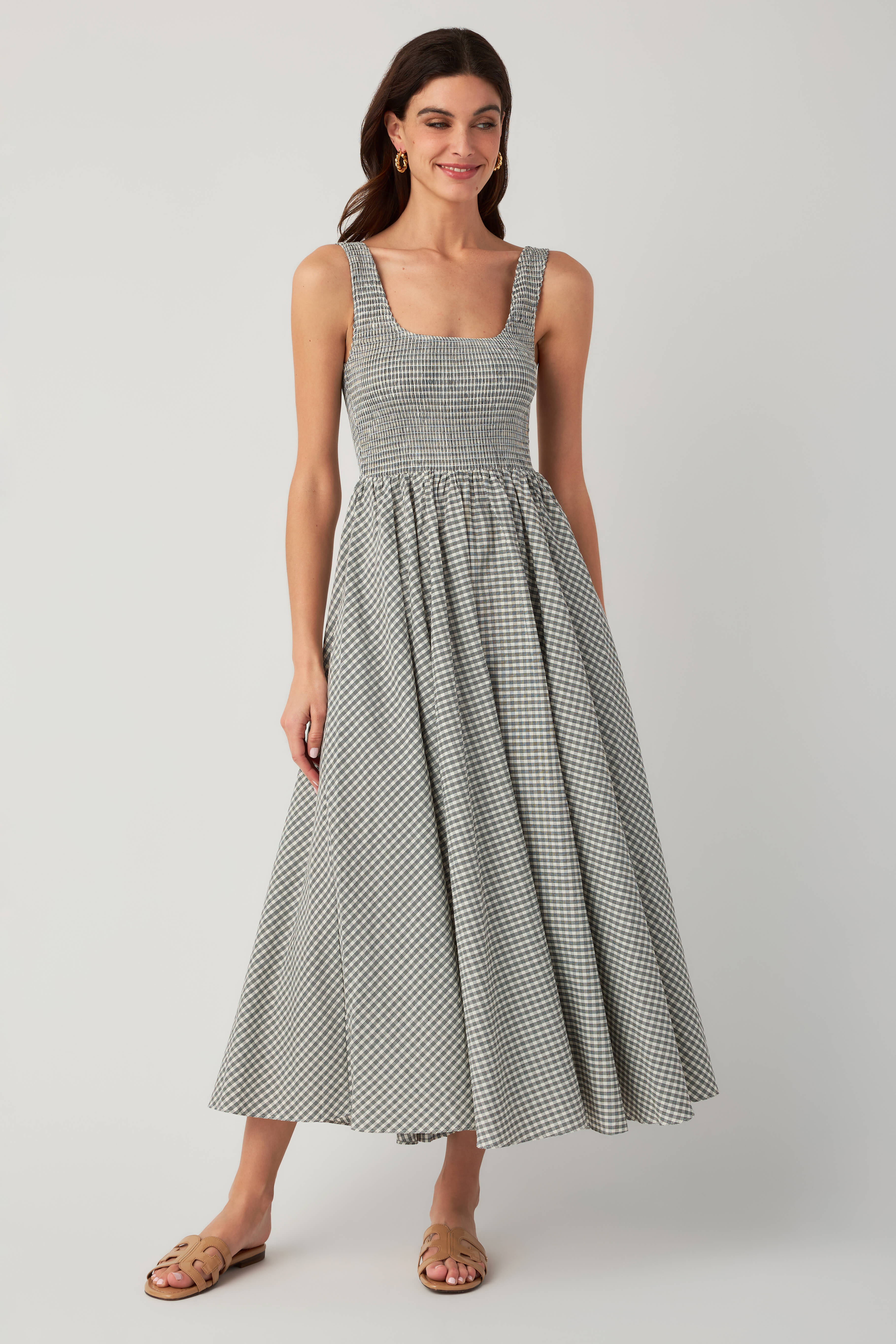 Olivaceous Ella Gingham Maxi Dress