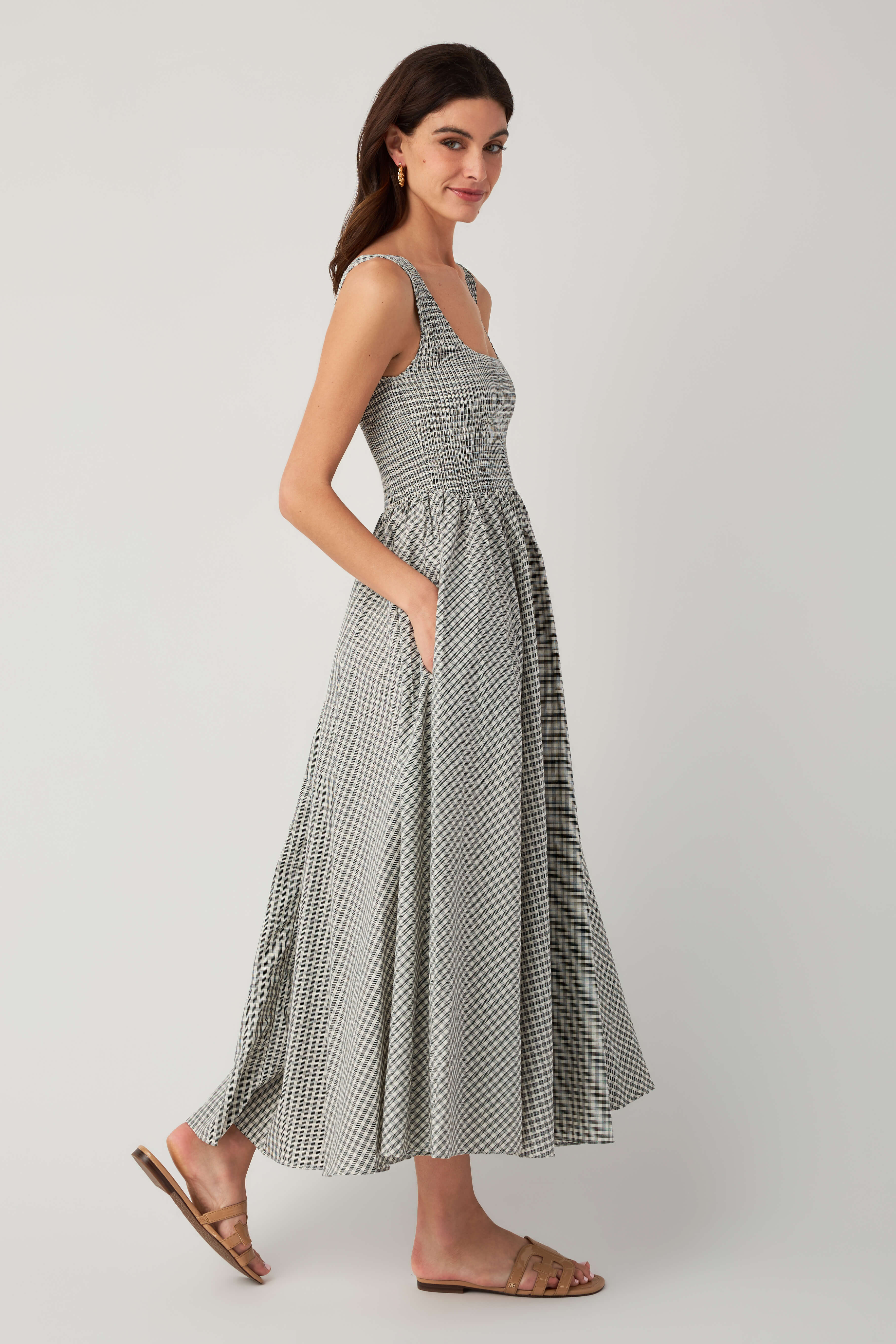 Olivaceous Ella Gingham Maxi Dress