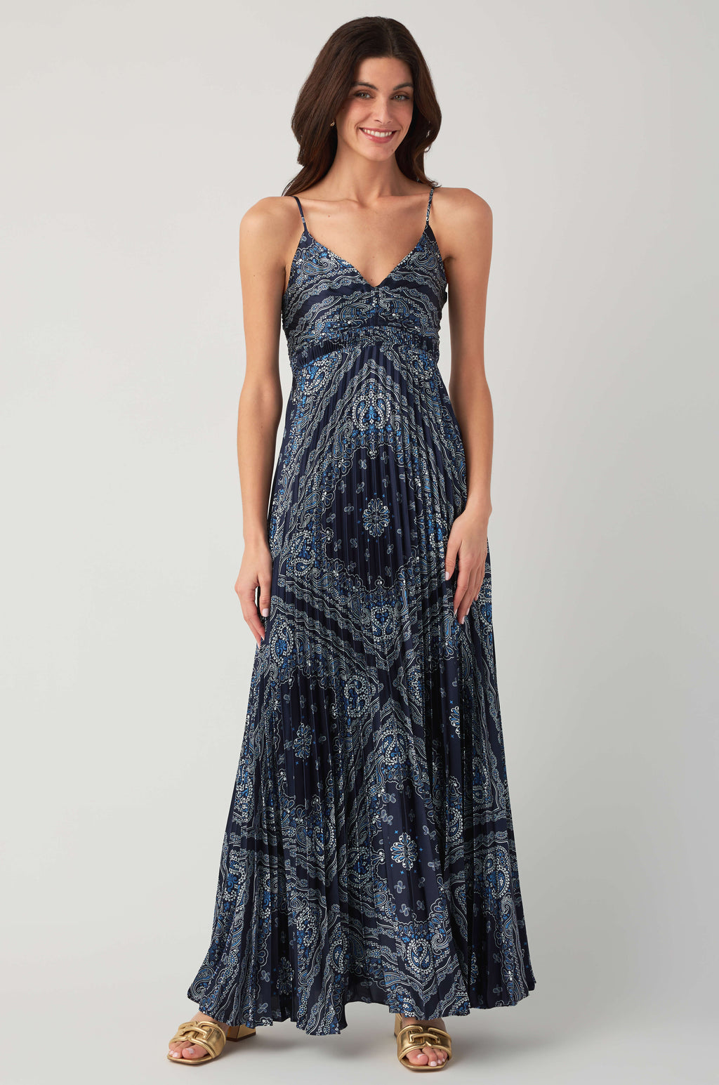 Skies Are Blue Bandana Print Sleeveless Dress