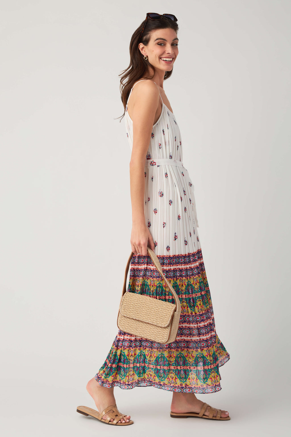 Skies Are Blue Pleated Maxi Dress