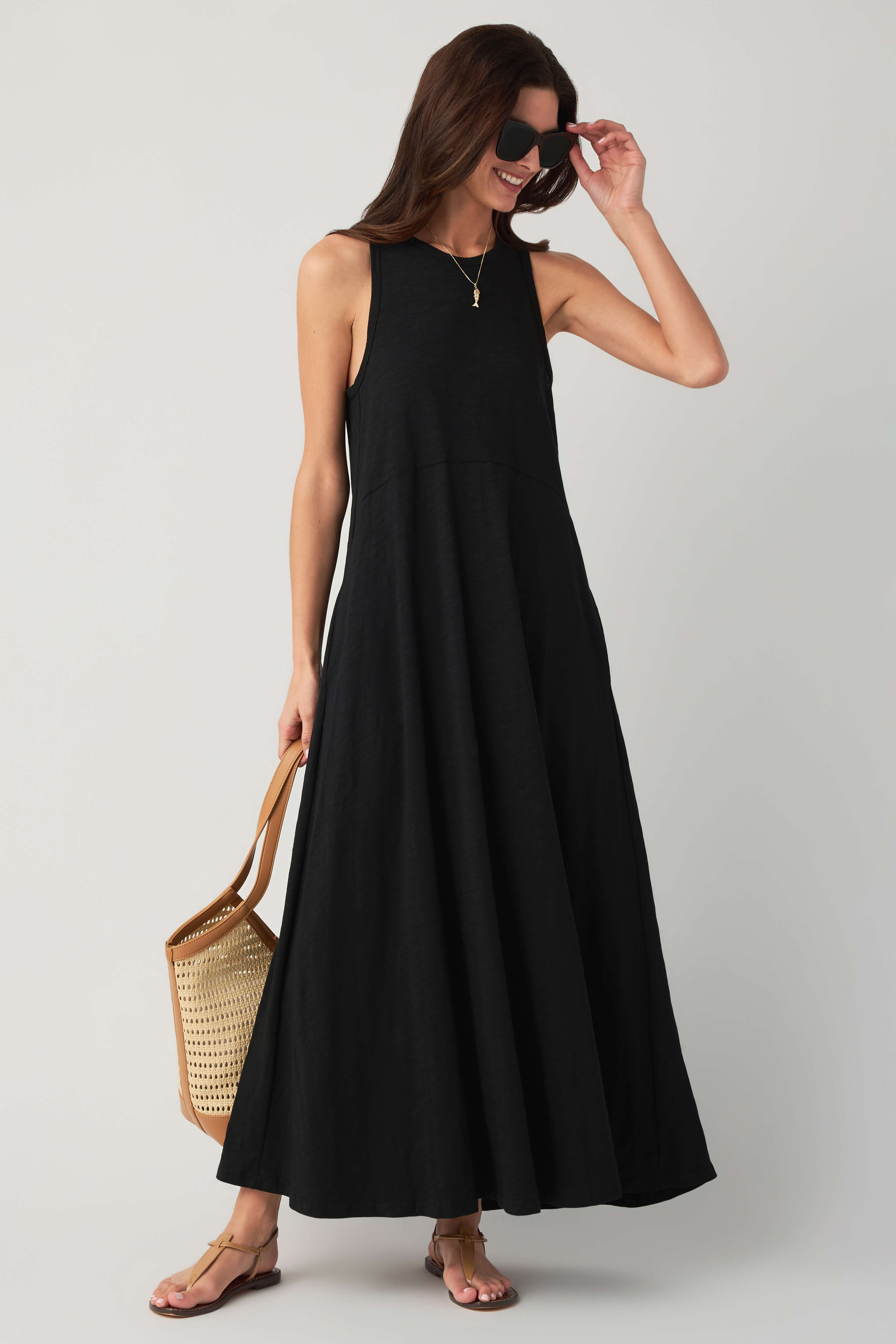 elan maxi dress Elan Jersey Knit Maxi Dress Black / Small