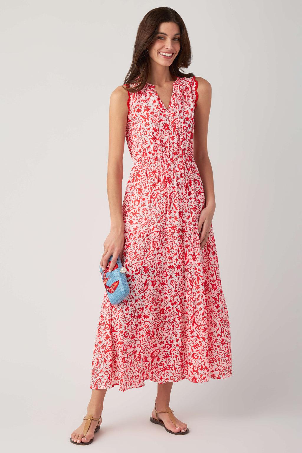 Skies Are Blue Printed Tiered Maxi Dress