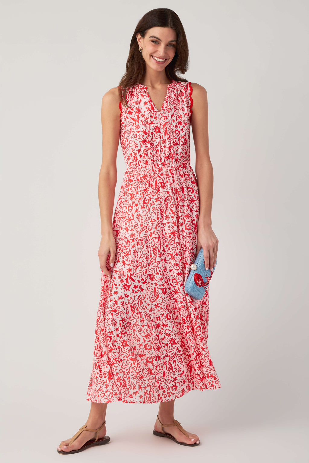 Skies Are Blue Printed Tiered Maxi Dress