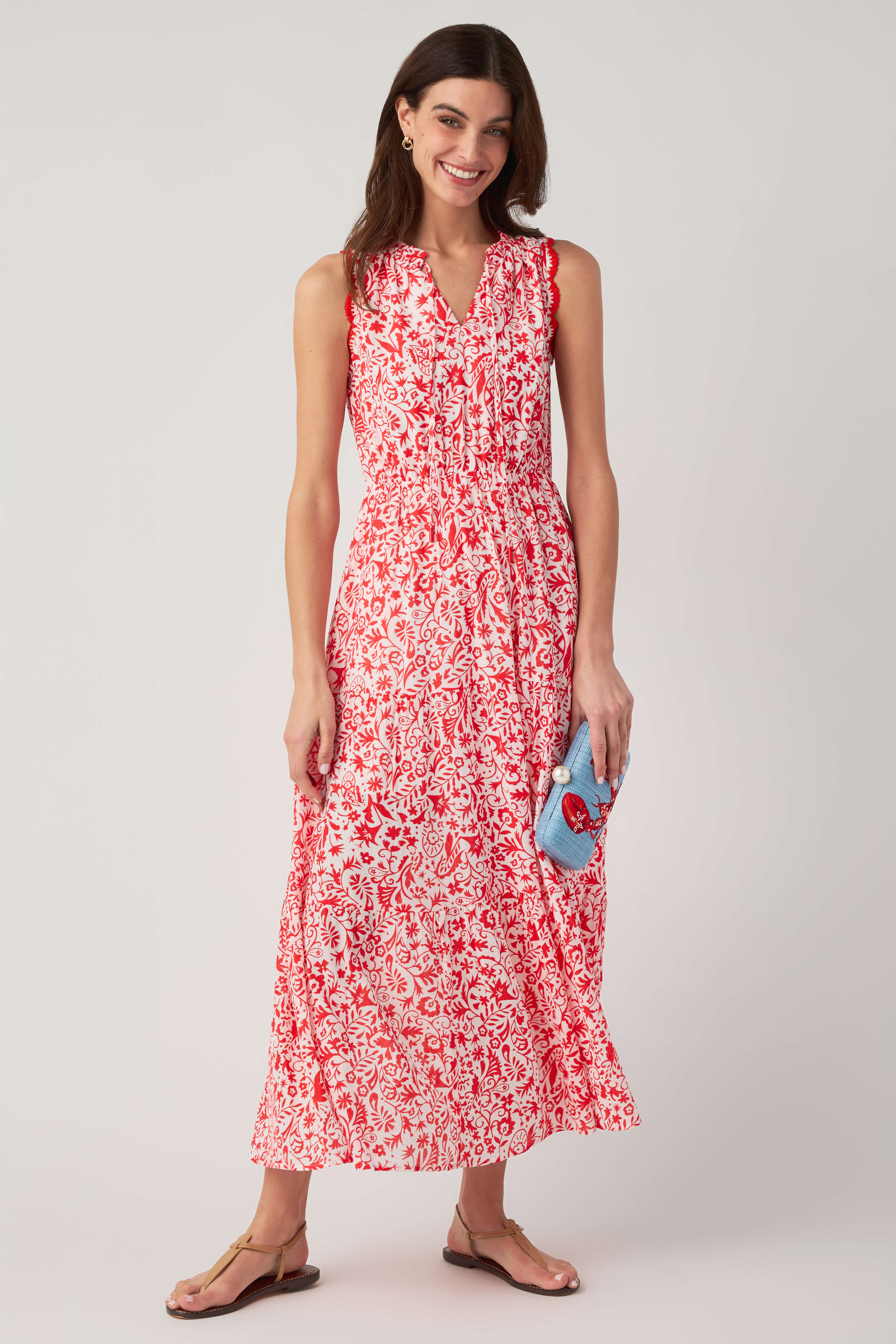 Skies Are Blue Printed Tiered Maxi Dress