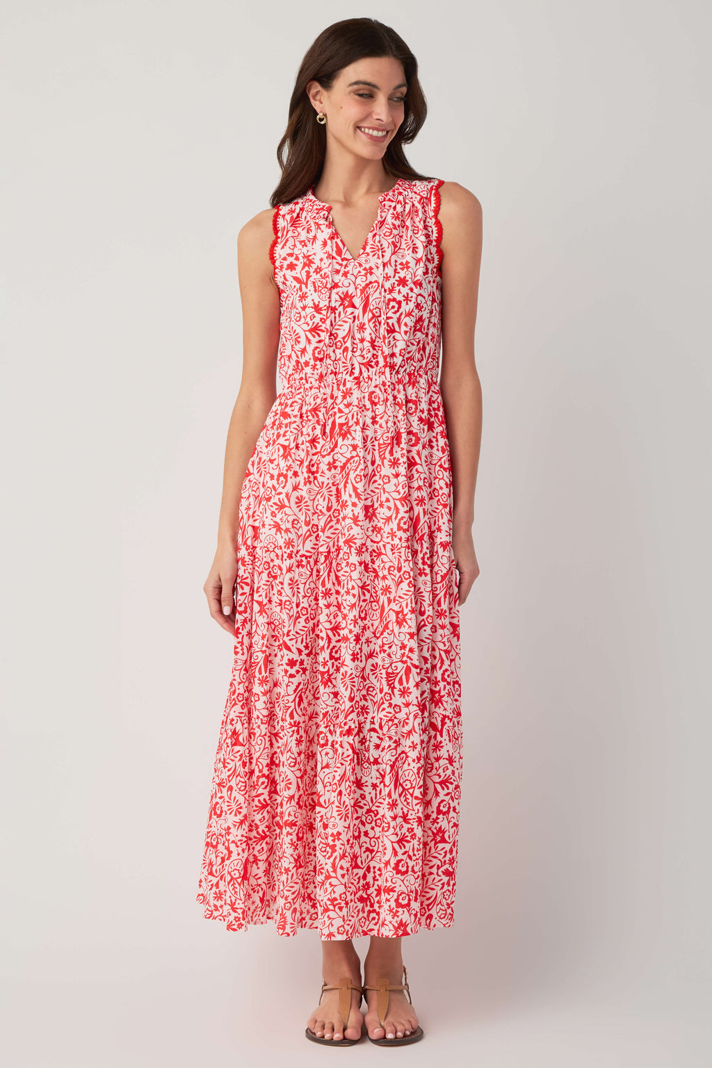 Skies Are Blue Printed Tiered Maxi Dress