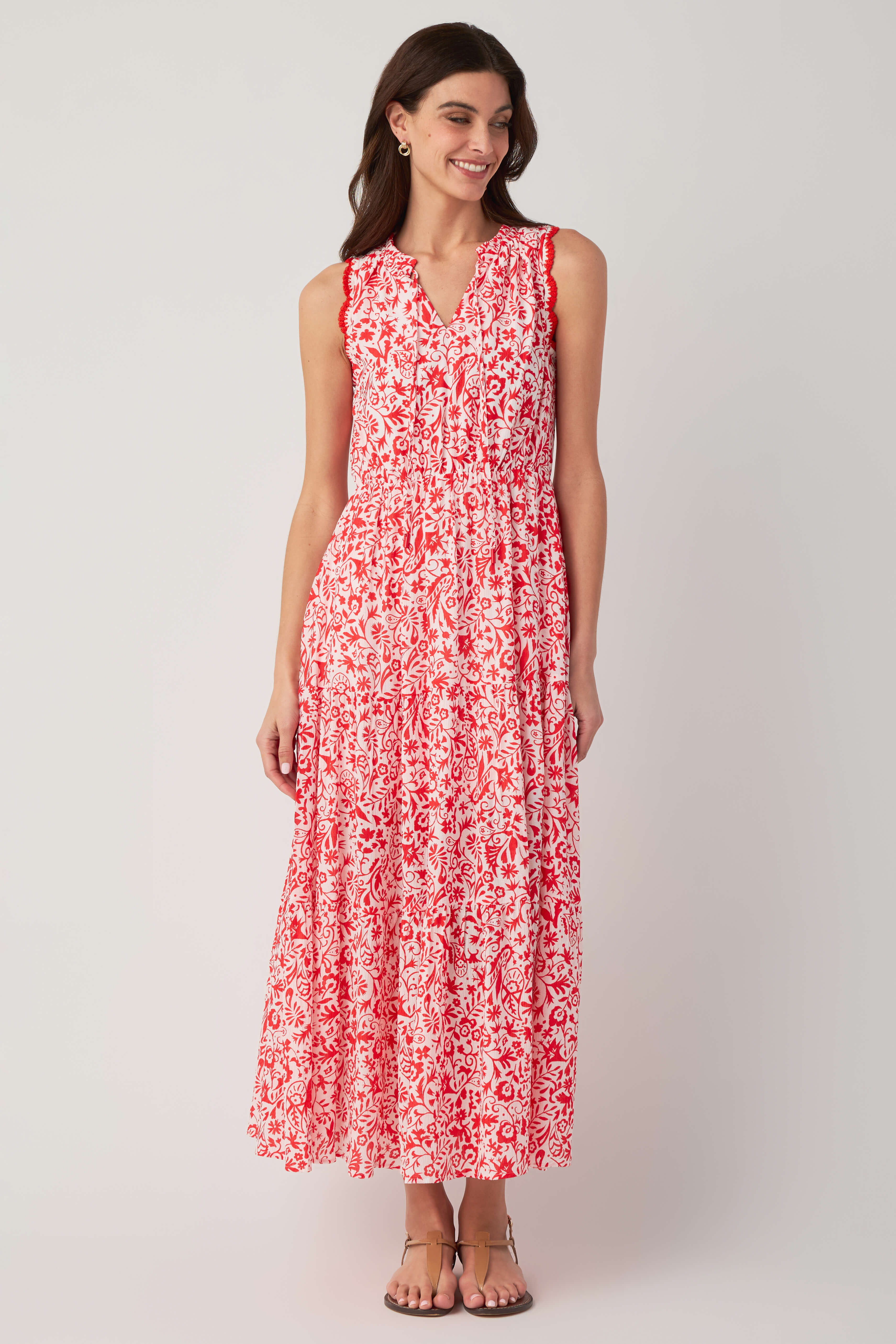 Skies Are Blue Printed Tiered Maxi Dress