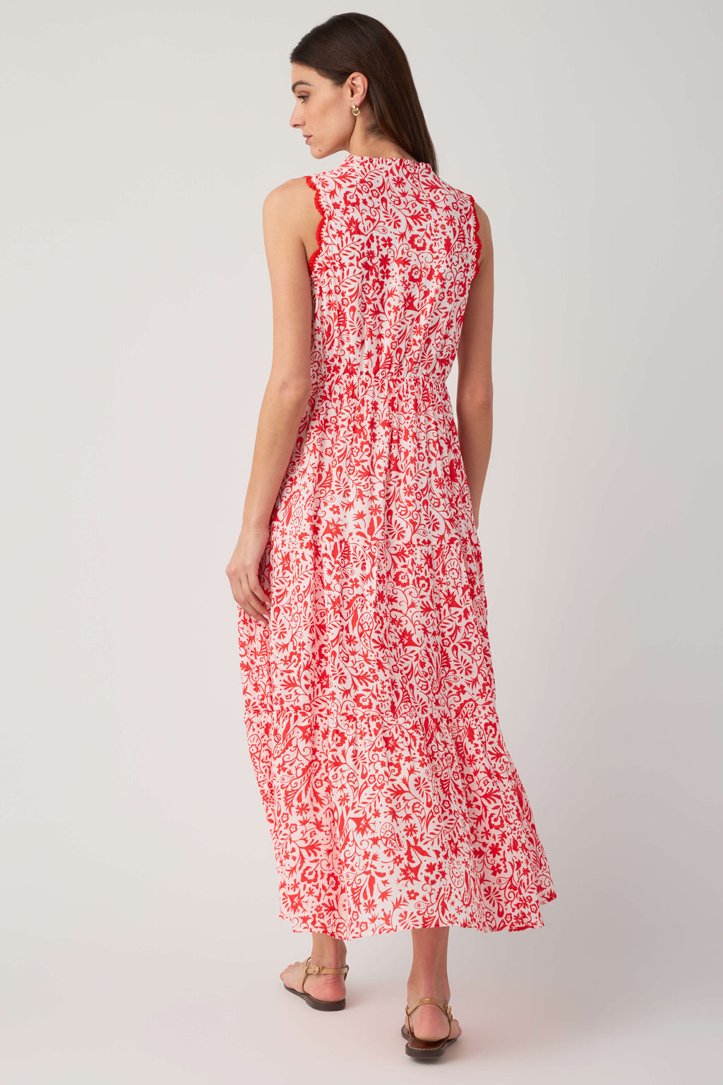 Skies Are Blue Printed Tiered Maxi Dress