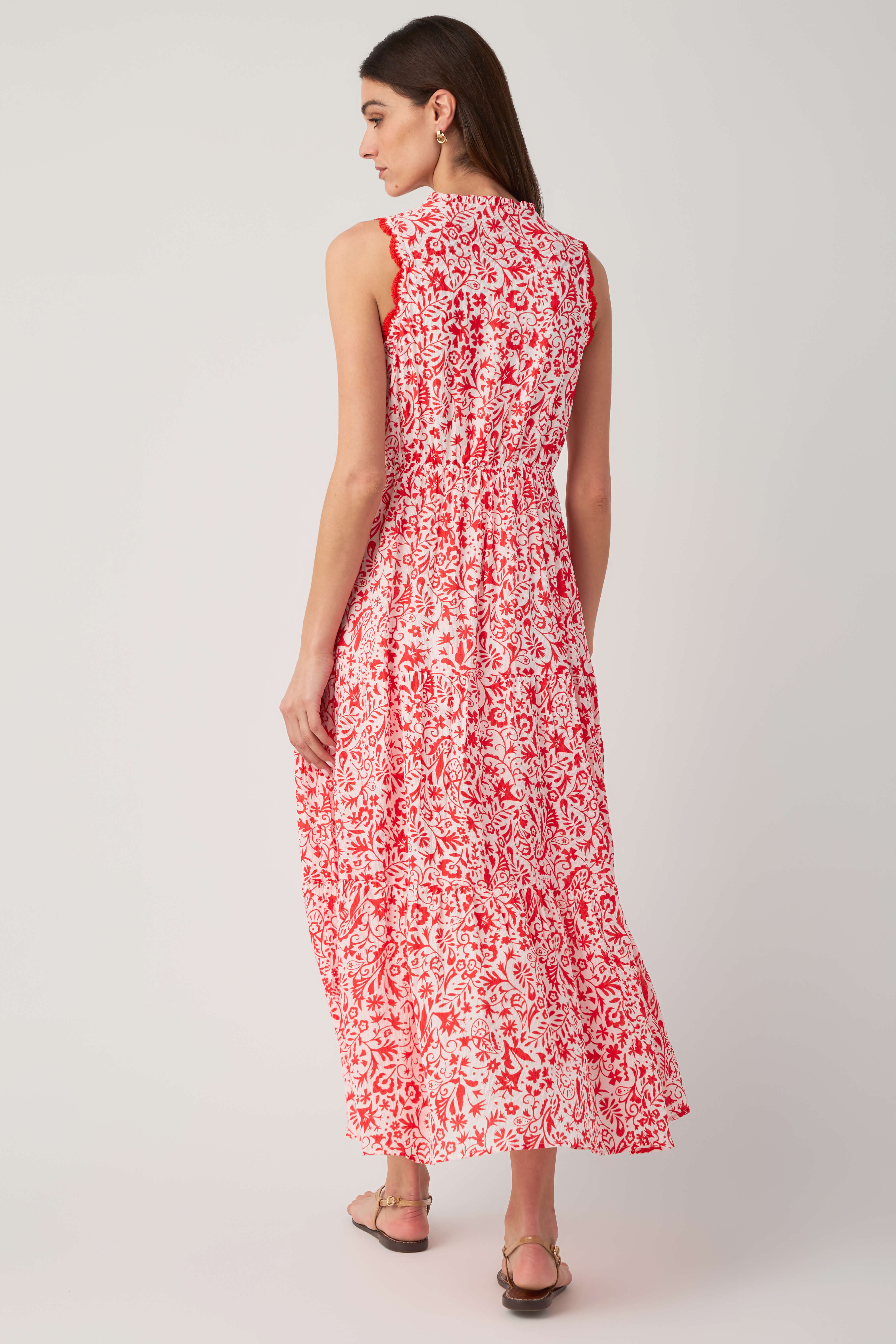Skies Are Blue Printed Tiered Maxi Dress