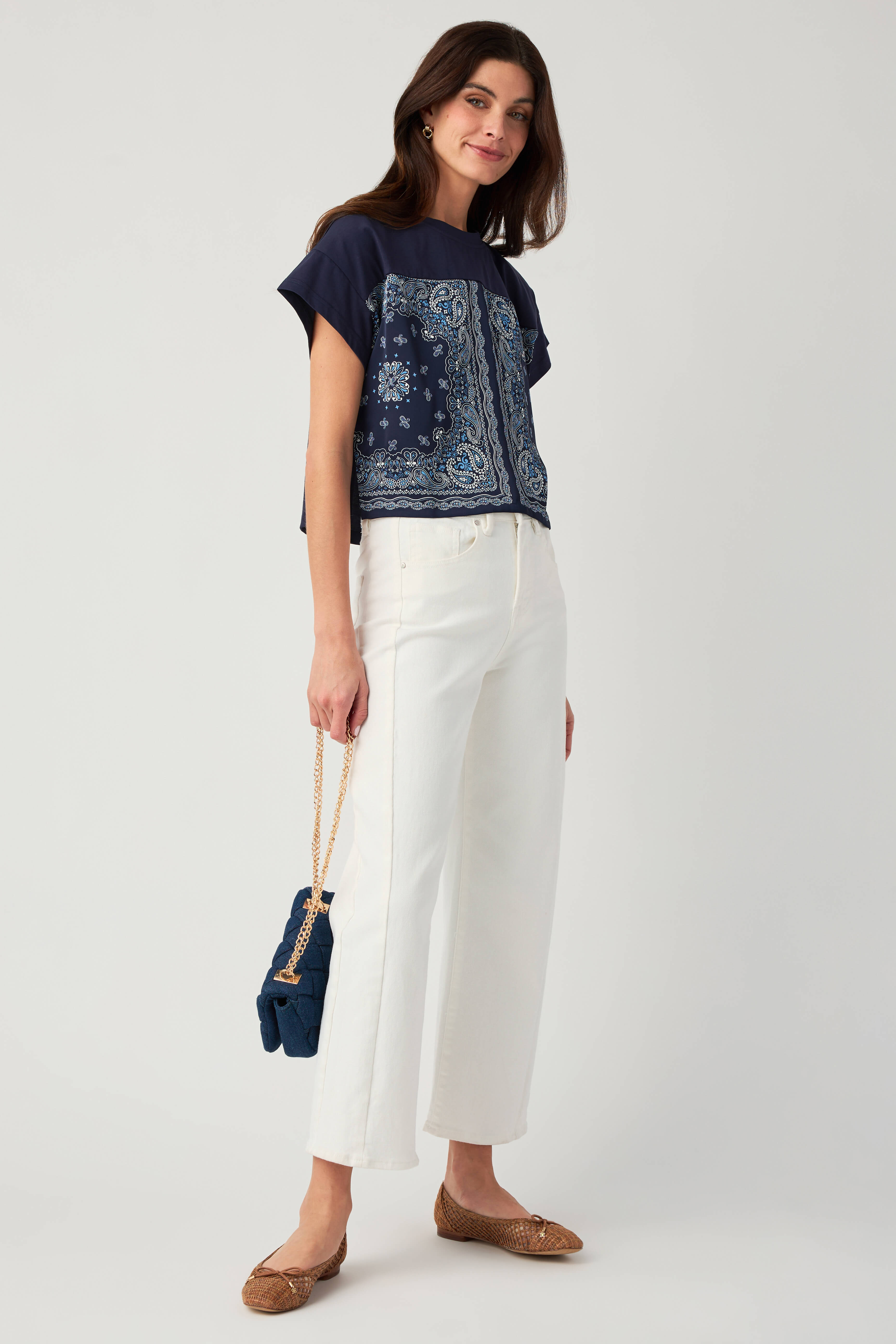 Skies Are Blue Bandana Print Top