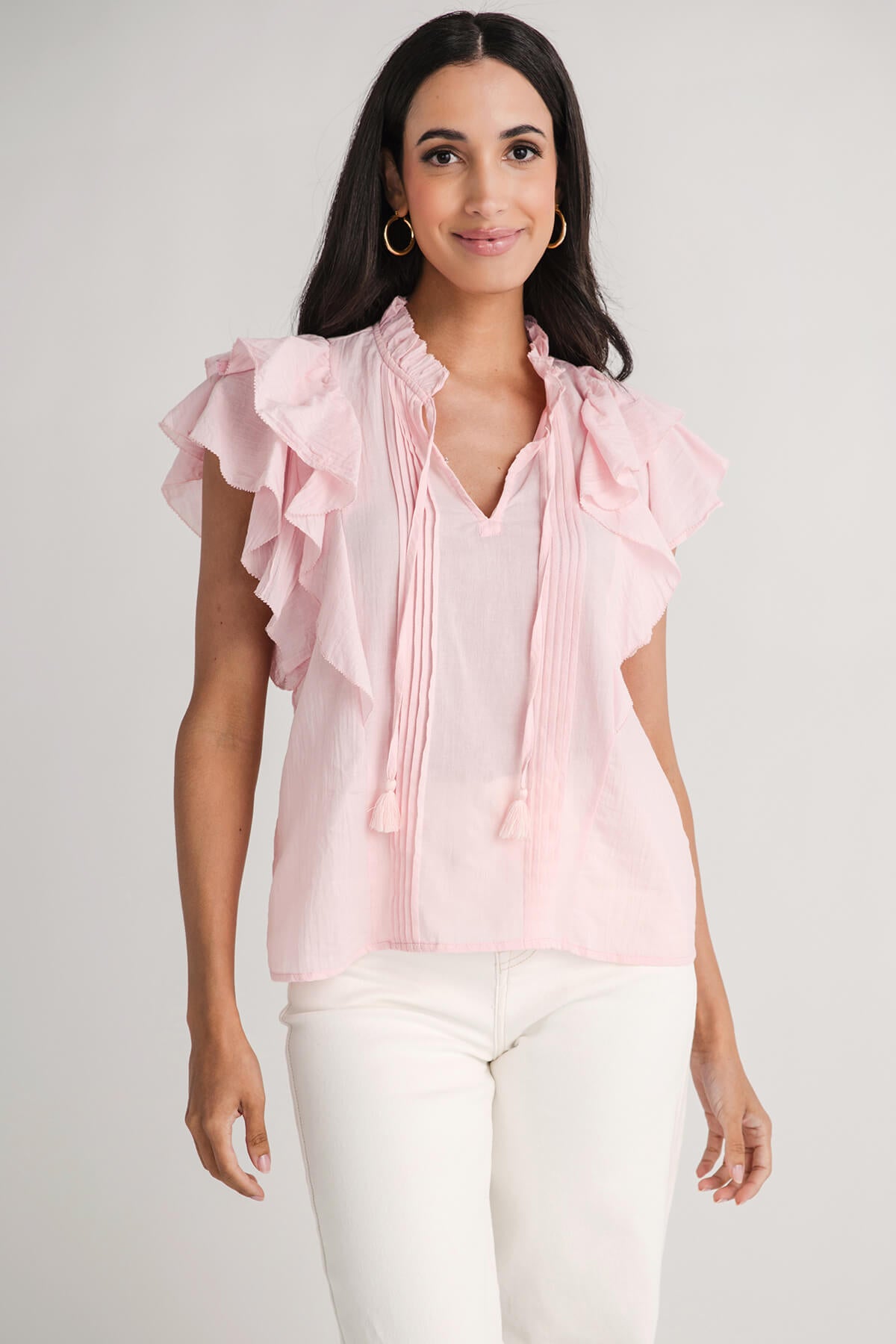 Olivaceous Janelle Ruffle Top
