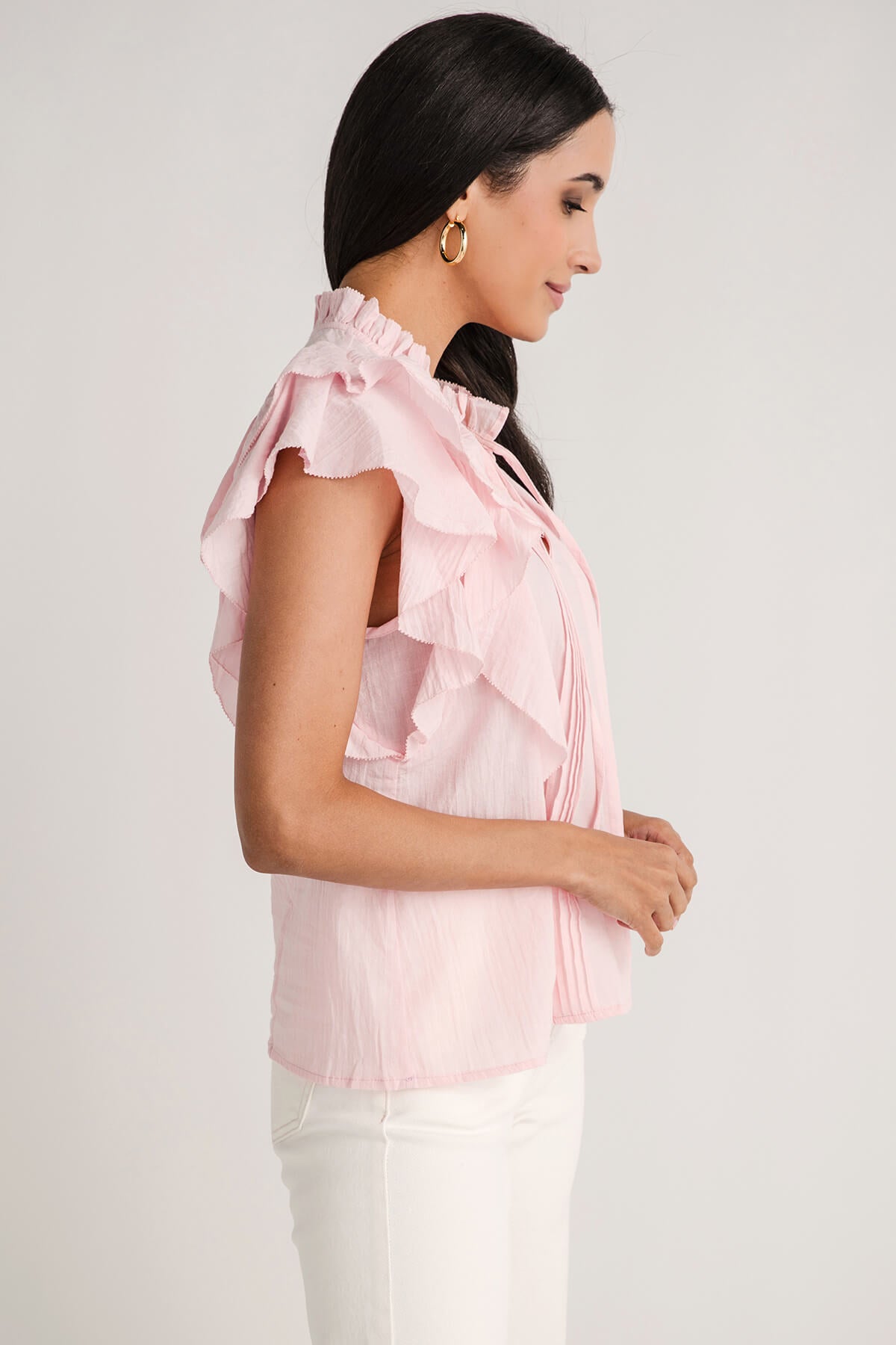 Olivaceous Janelle Ruffle Top