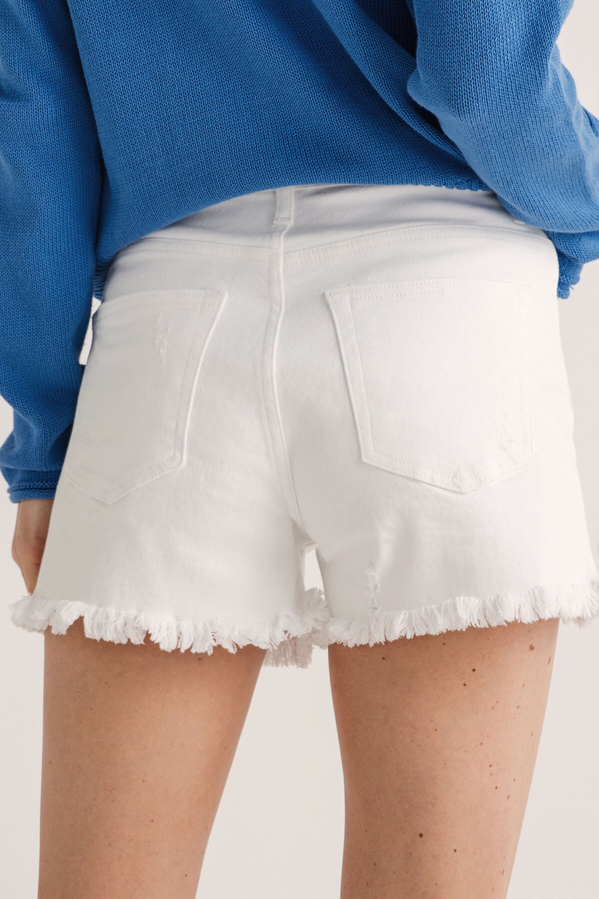 Risen White Cutoff Shorts