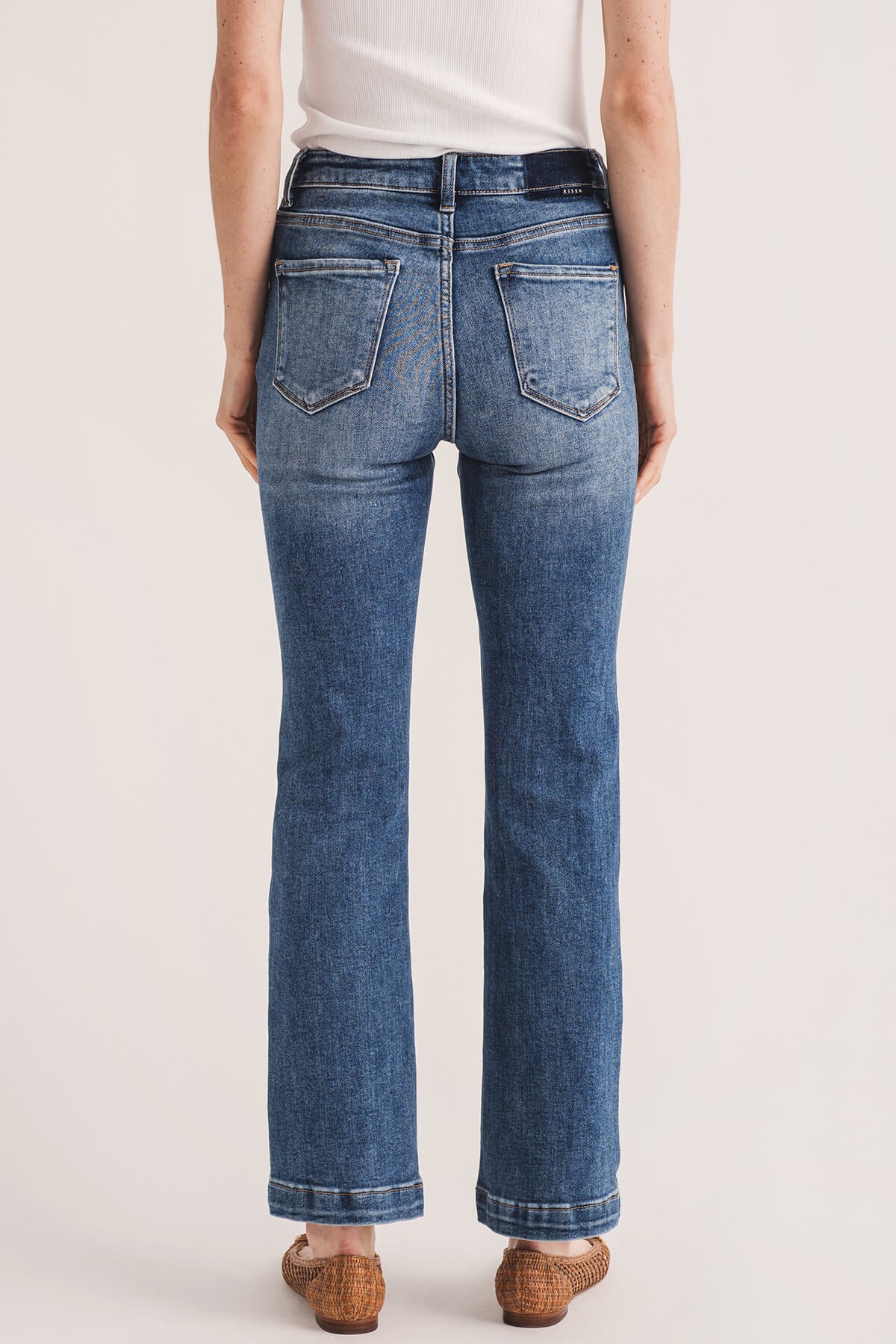 Risen Camille High Rise Patch Pocket Straight Jeans