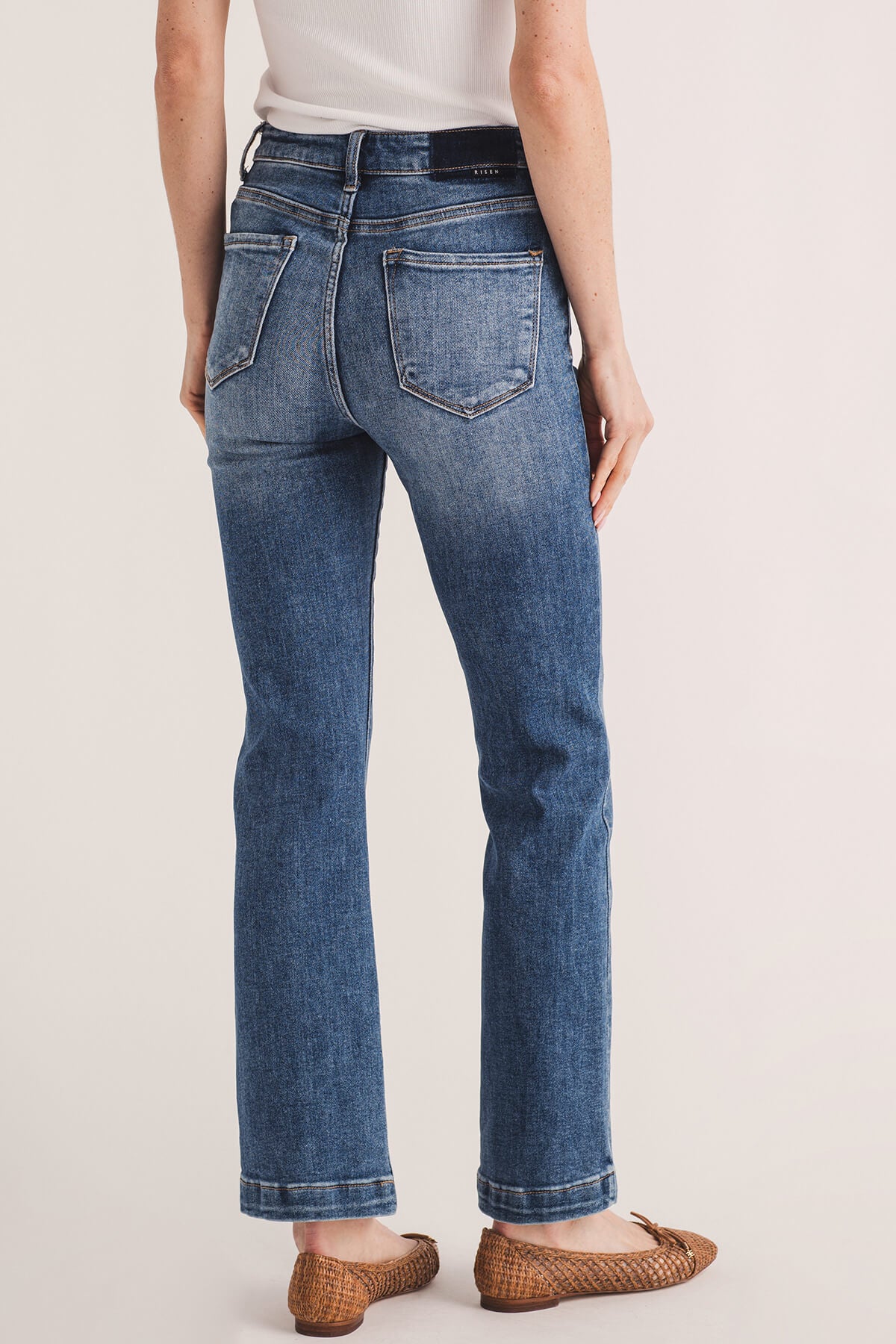 Risen Camille High Rise Patch Pocket Straight Jeans