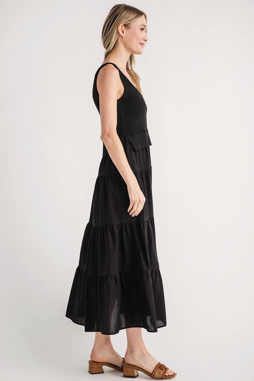 Elan Mixed Media Maxi Dress Social Threads
