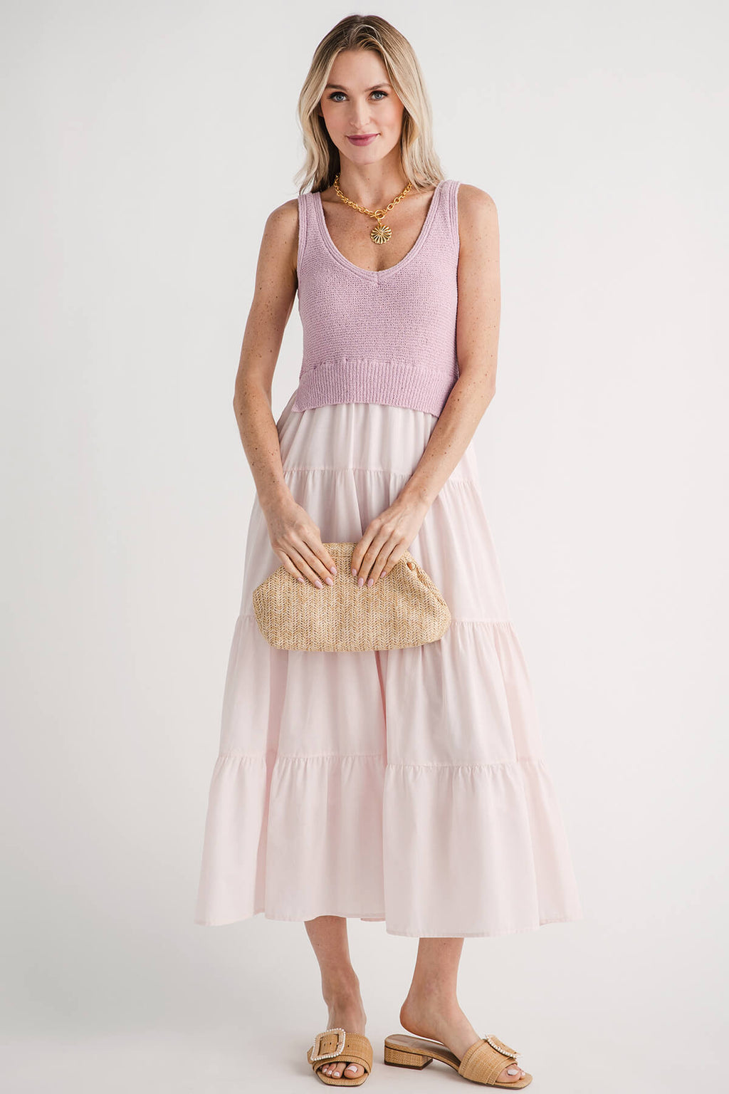 Elan Mixed Media Maxi Dress