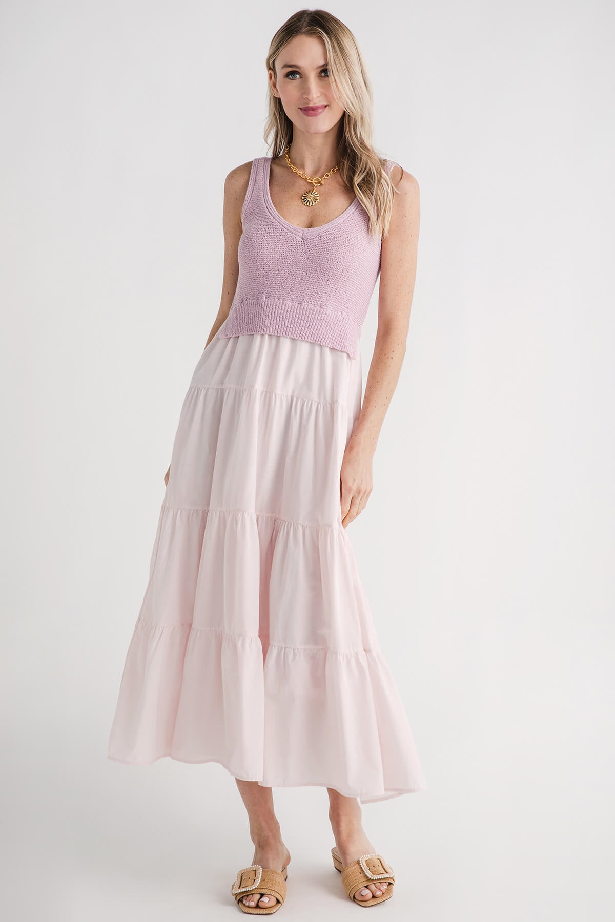 Elan Mixed Media Maxi Dress