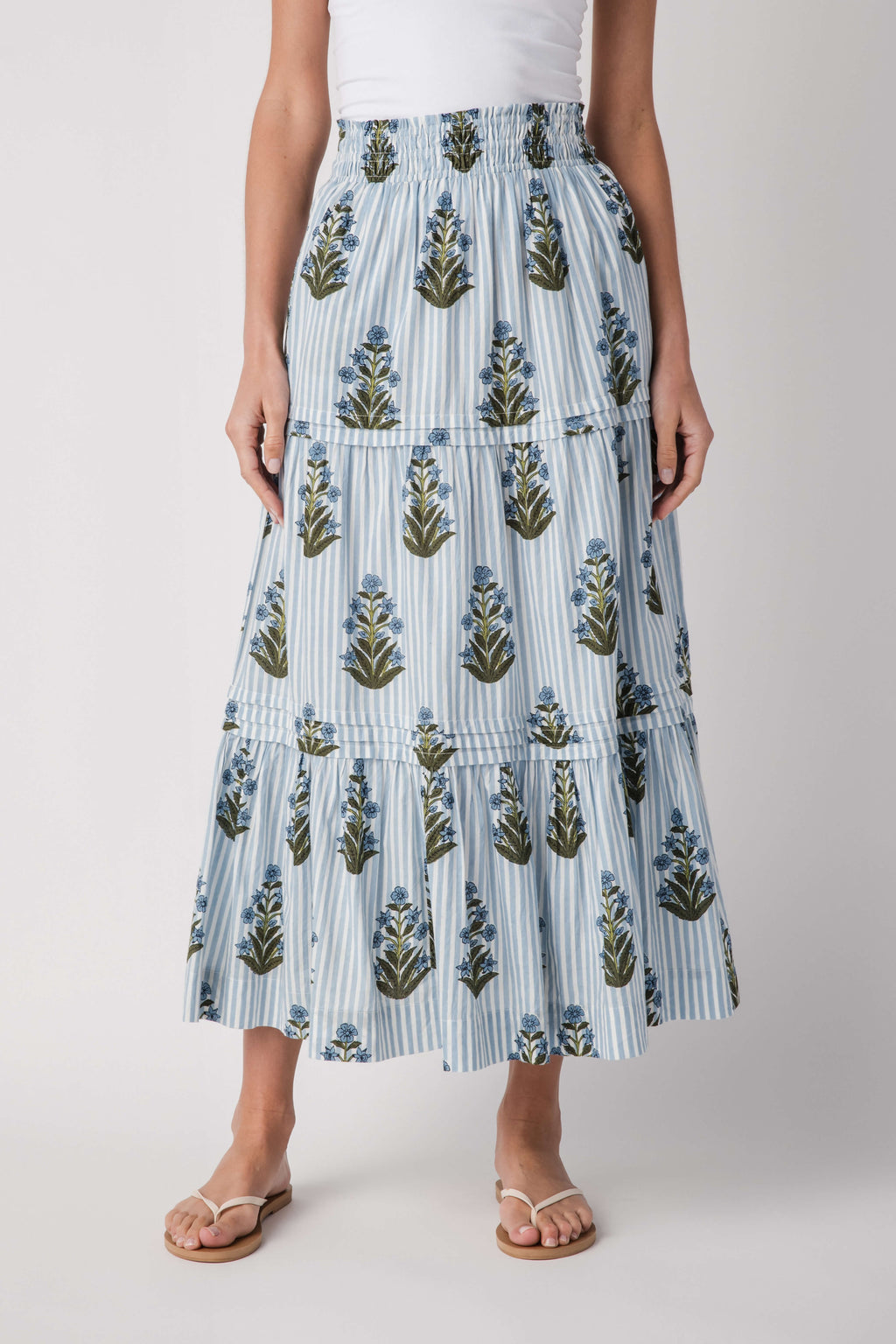 THML Striped Block Print Maxi Skirt