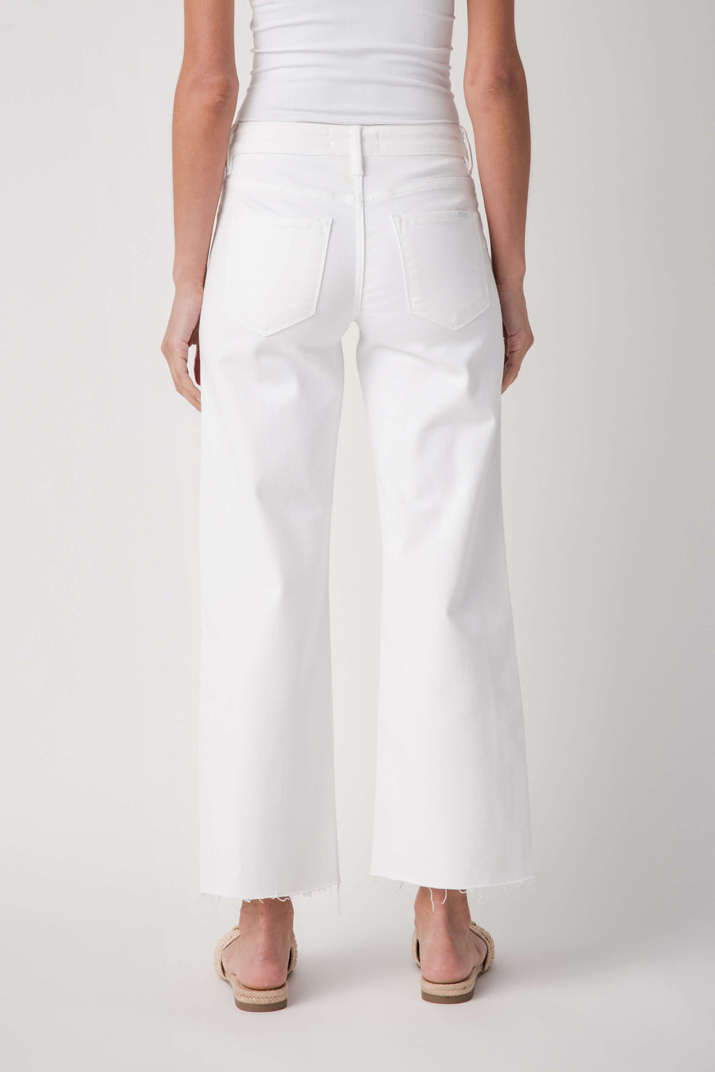 Risen Georgia Mid Rise Ankle Straight Raw Hem Jeans