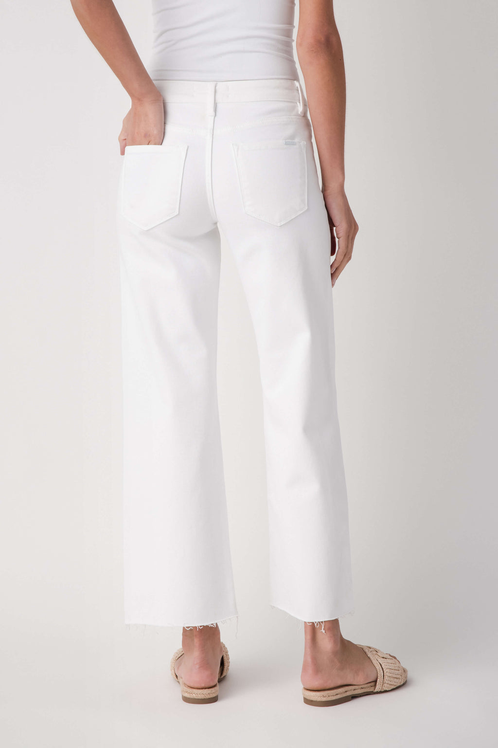 Risen Georgia Mid Rise Ankle Straight Raw Hem Jeans