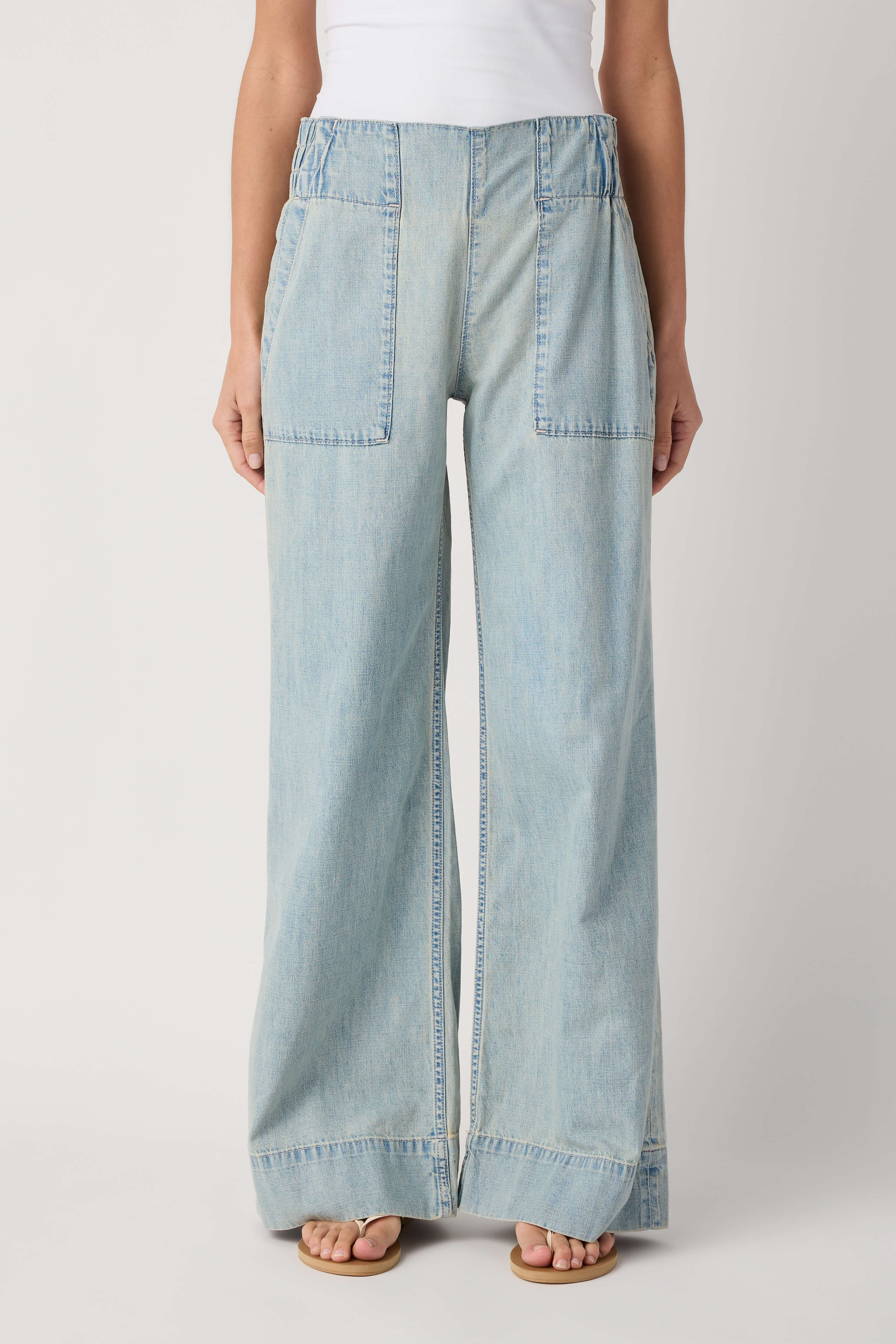 Free People Breezy Denim Pull On Pants