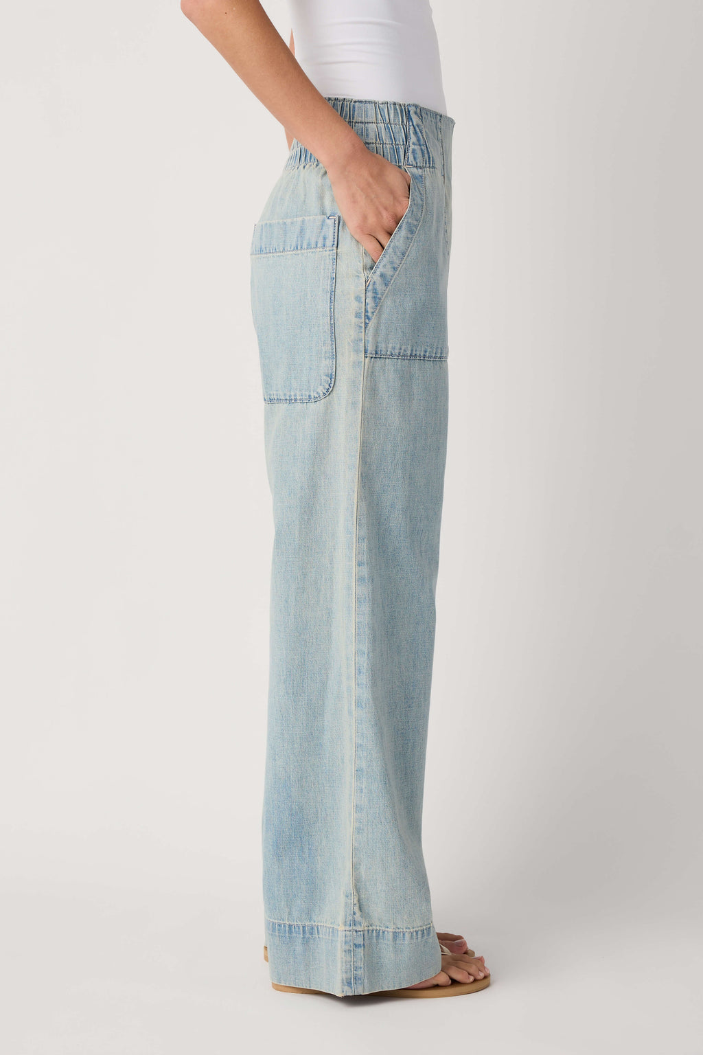 Free People Breezy Denim Pull On Pants