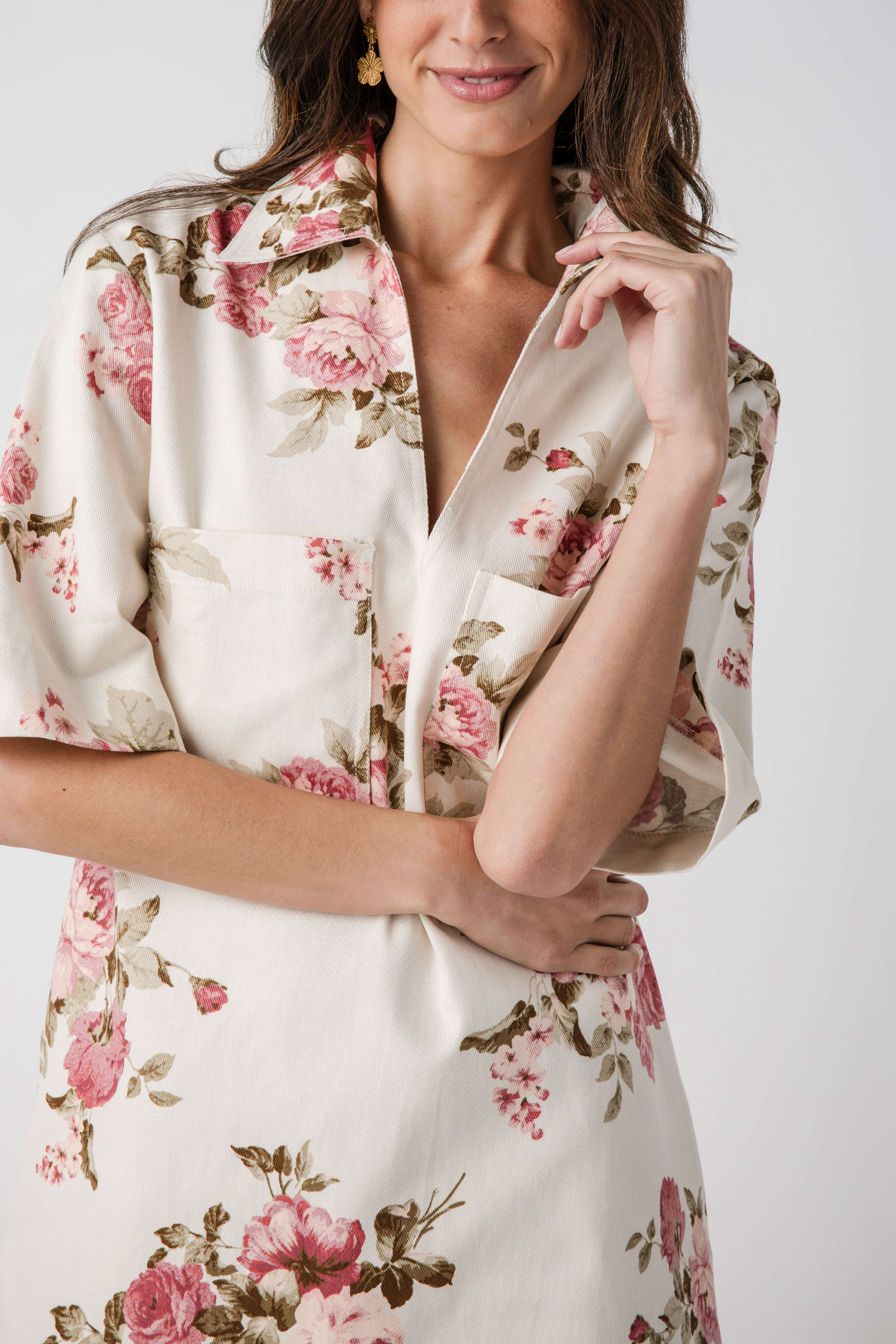 Olivaceous Floral Dress