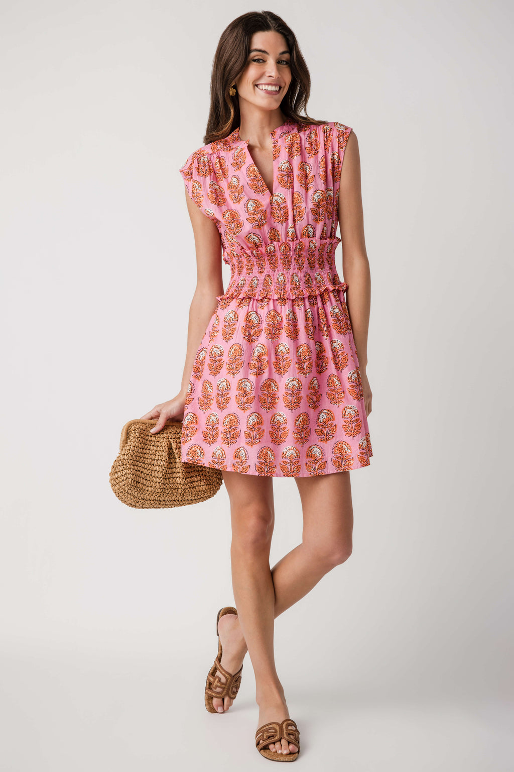 THML Floral Block Print Mini Dress