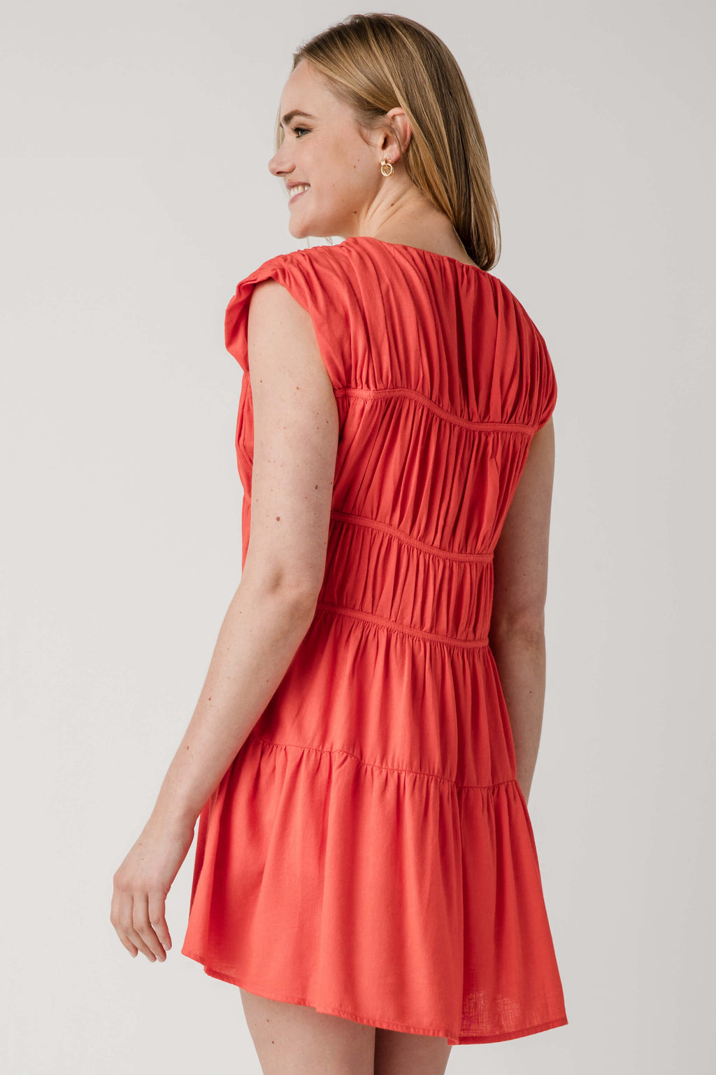 Elan Tiered Piping Detail Dress