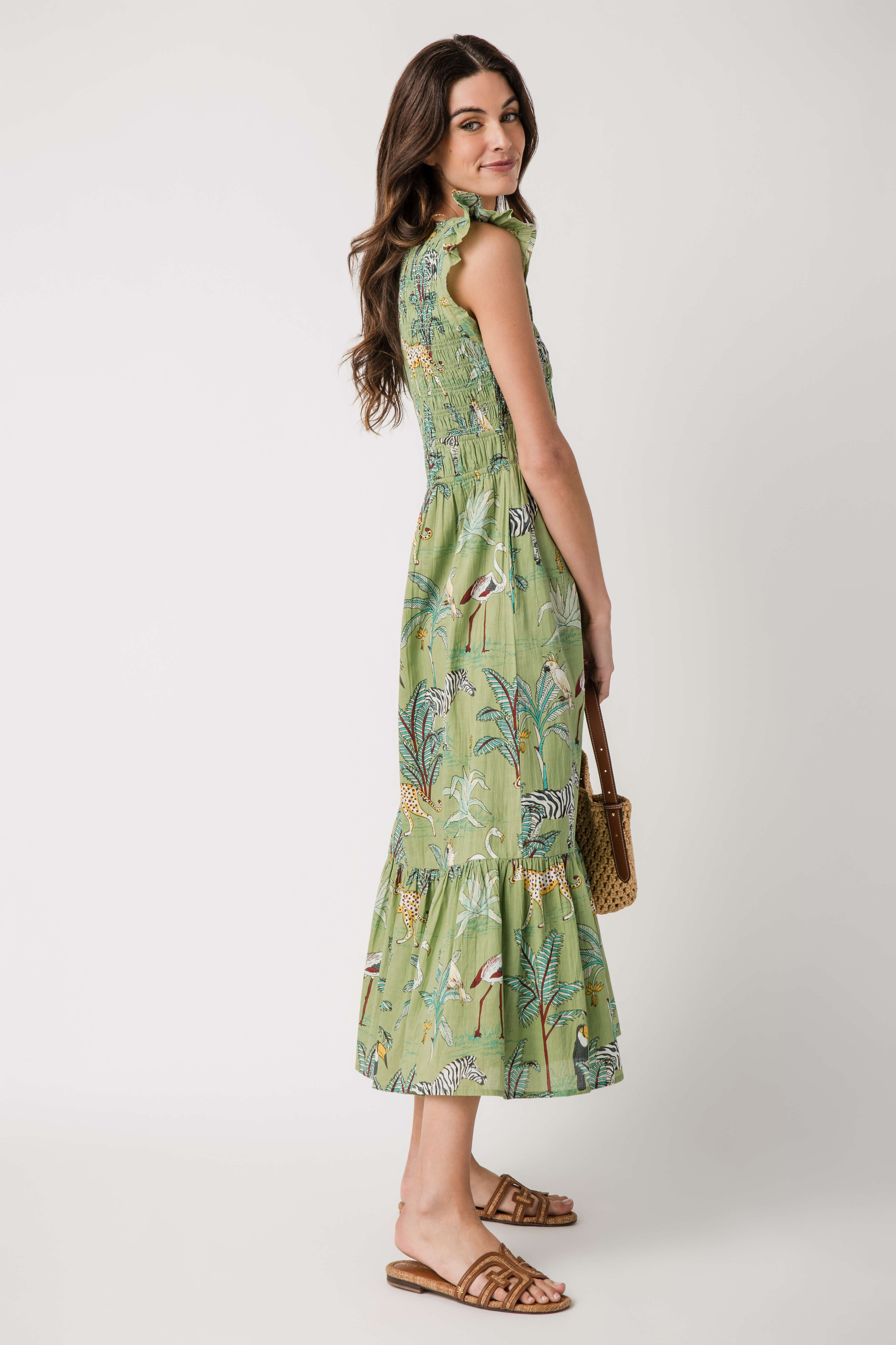 linen blend halter dress Jacaranda Tencel Linen Blend Halter Midi Dress main image 0
