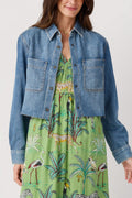 Hidden Cropped Denim Shirt