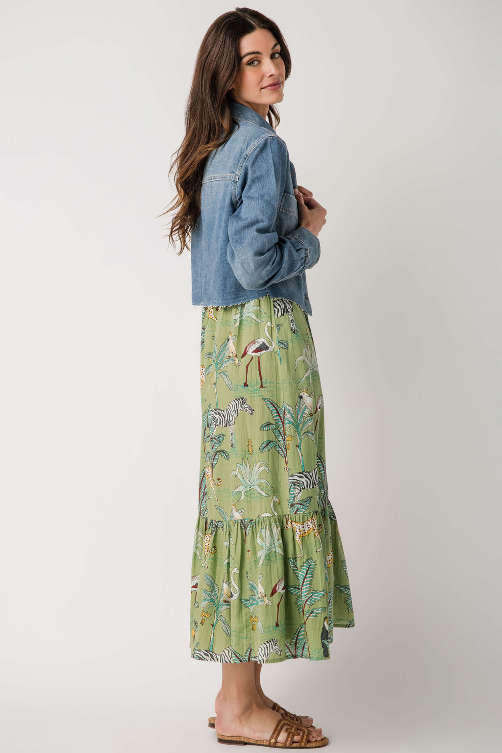 Hidden Cropped Denim Shirt
