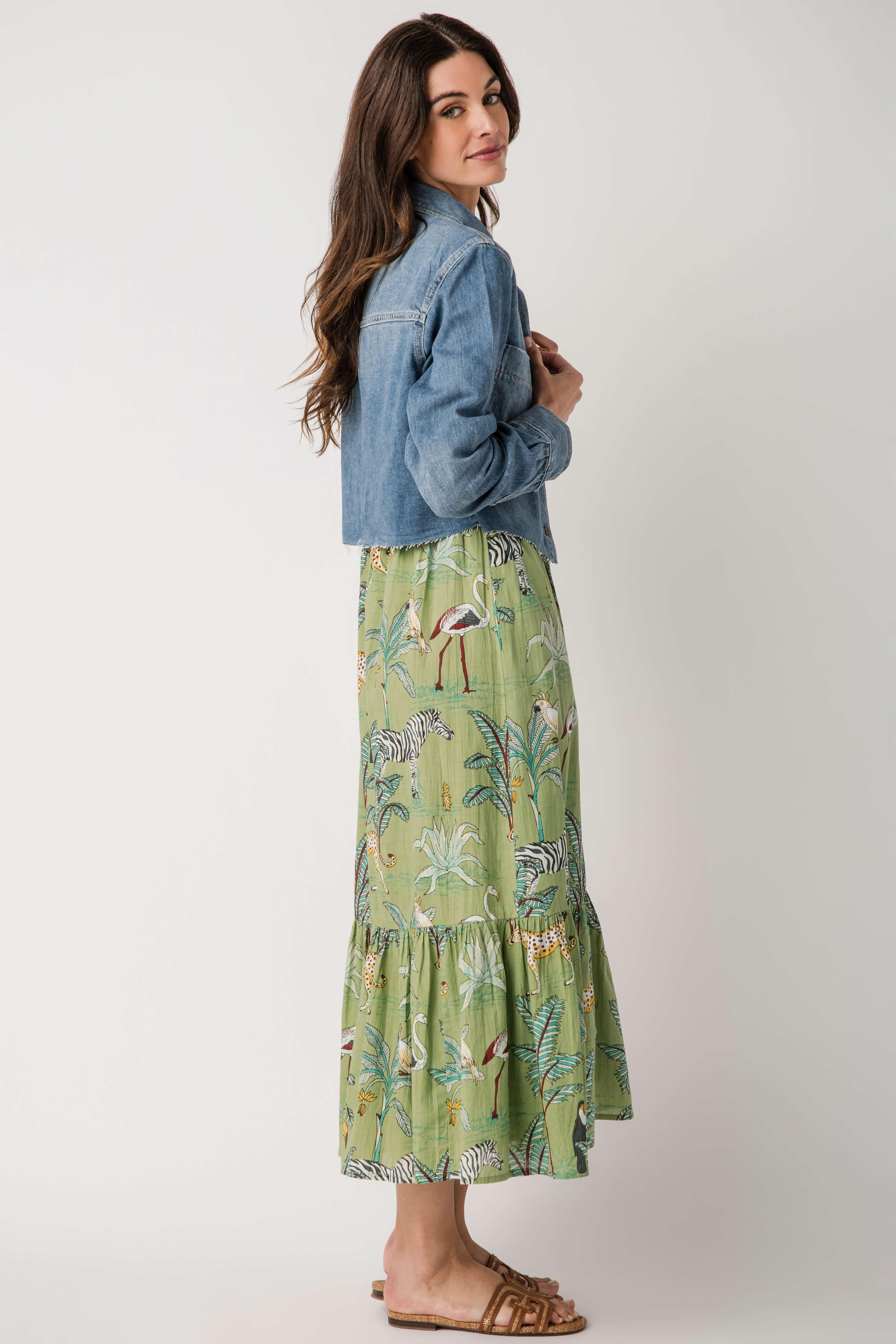 Hidden Cropped Denim Shirt