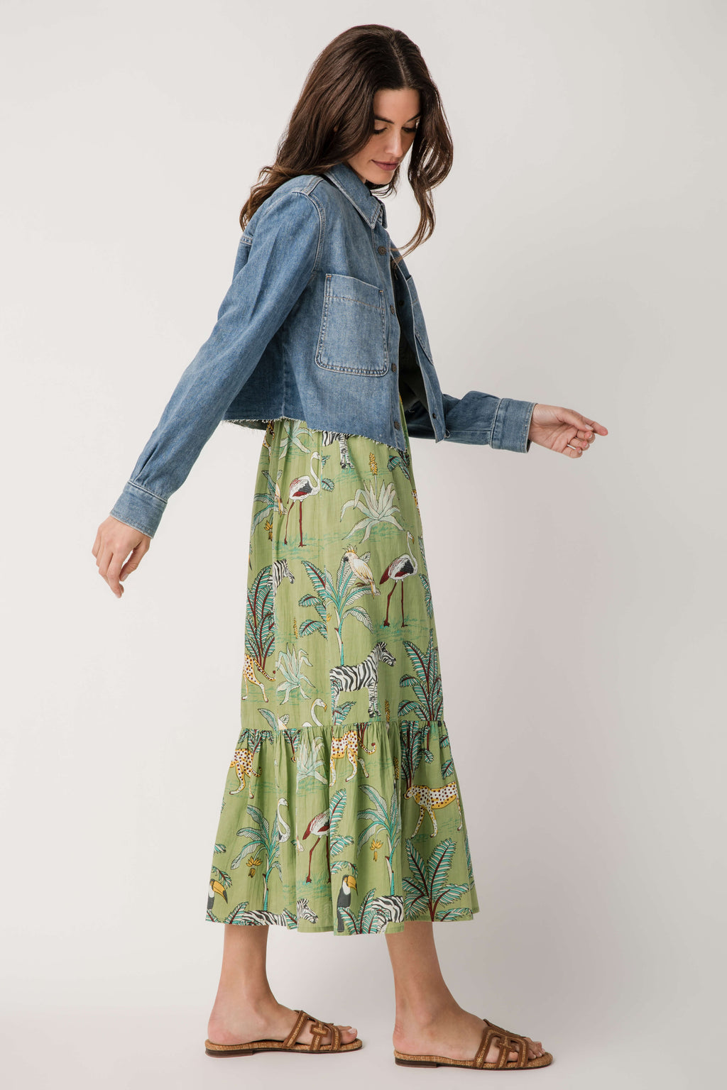 Hidden Cropped Denim Shirt