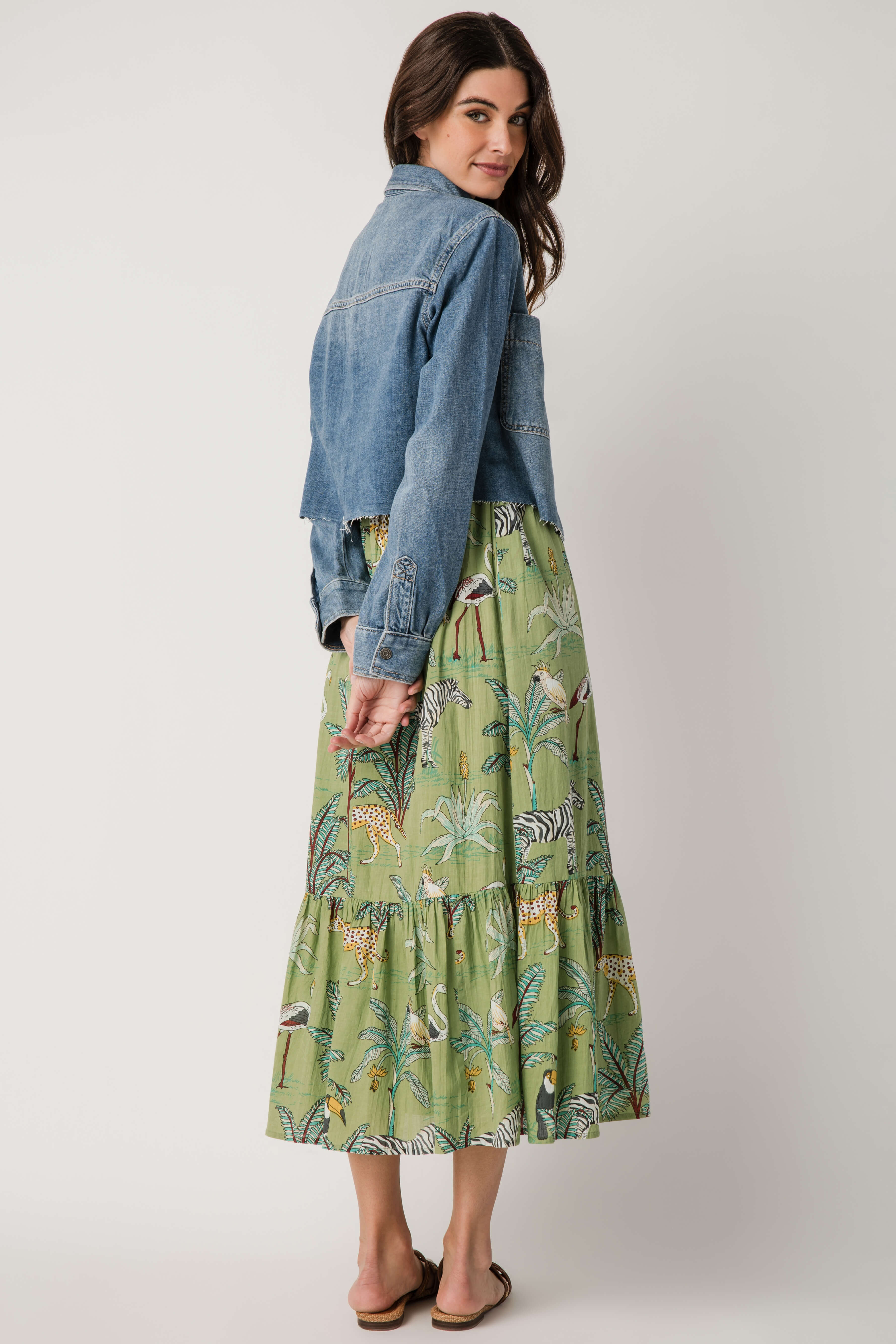 Hidden Cropped Denim Shirt