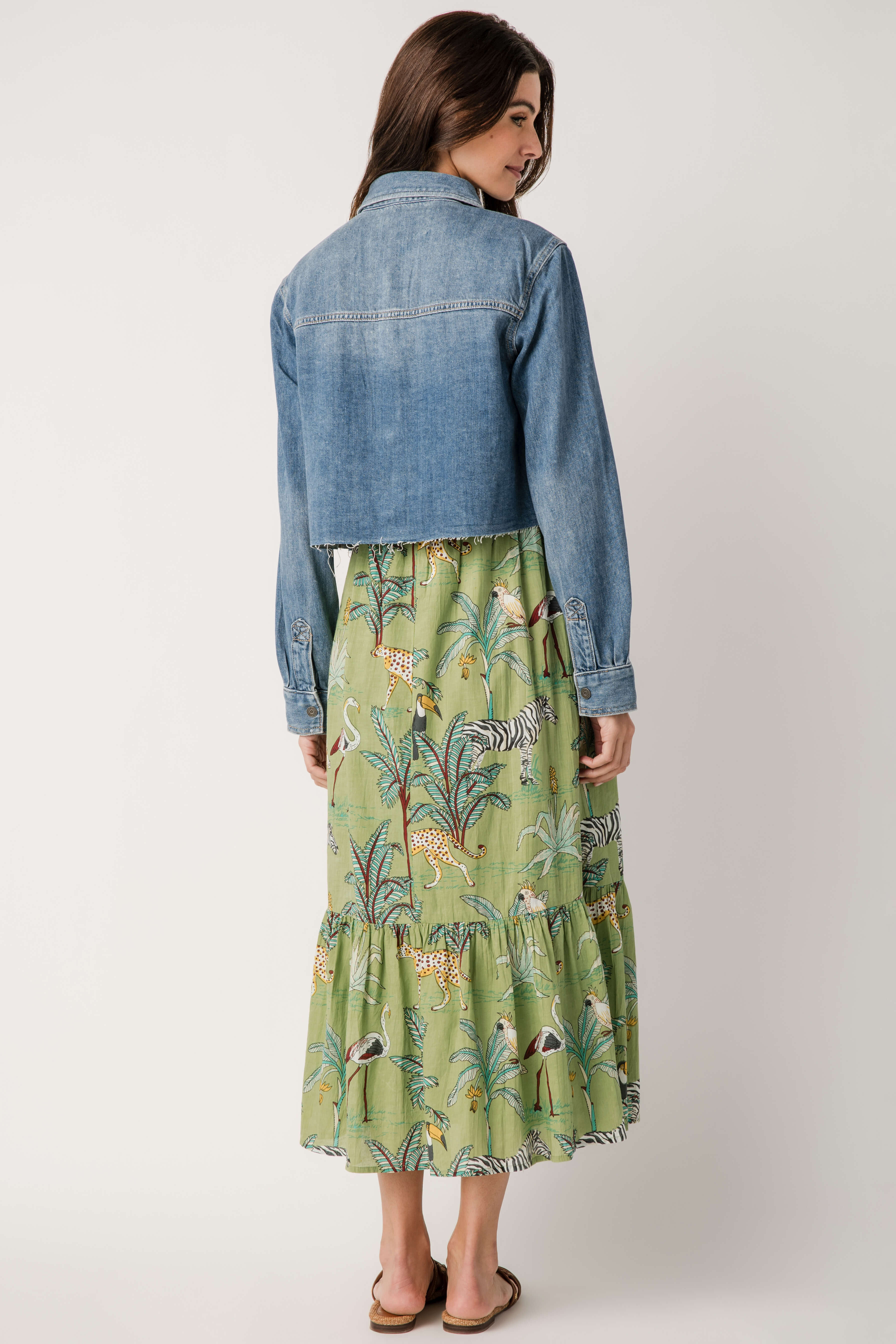 Hidden Cropped Denim Shirt