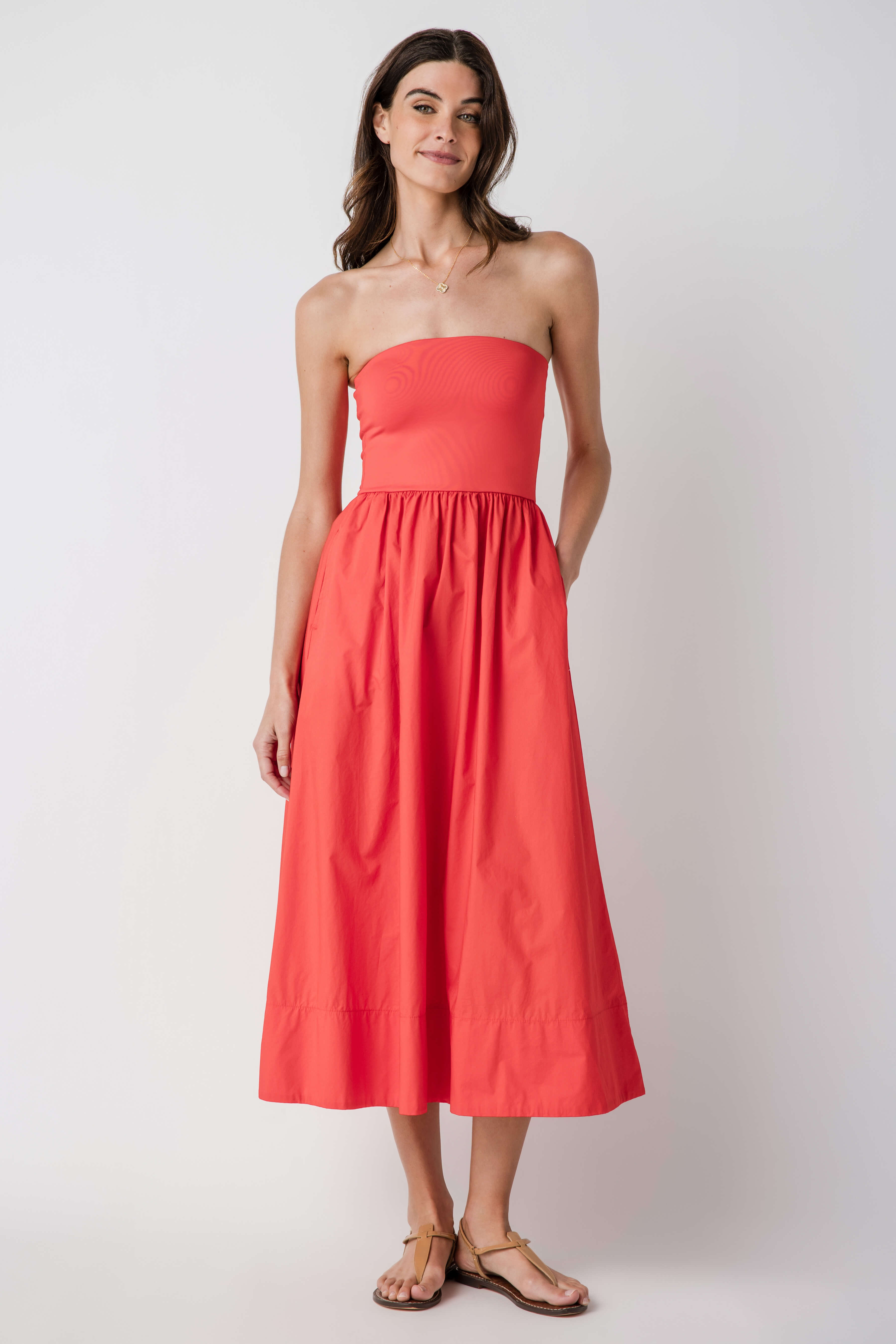 Z Supply Sunsought Strapless Midi Dress Lychee / S Z Supply Sunsought Strapless Midi Dress Lychee / S