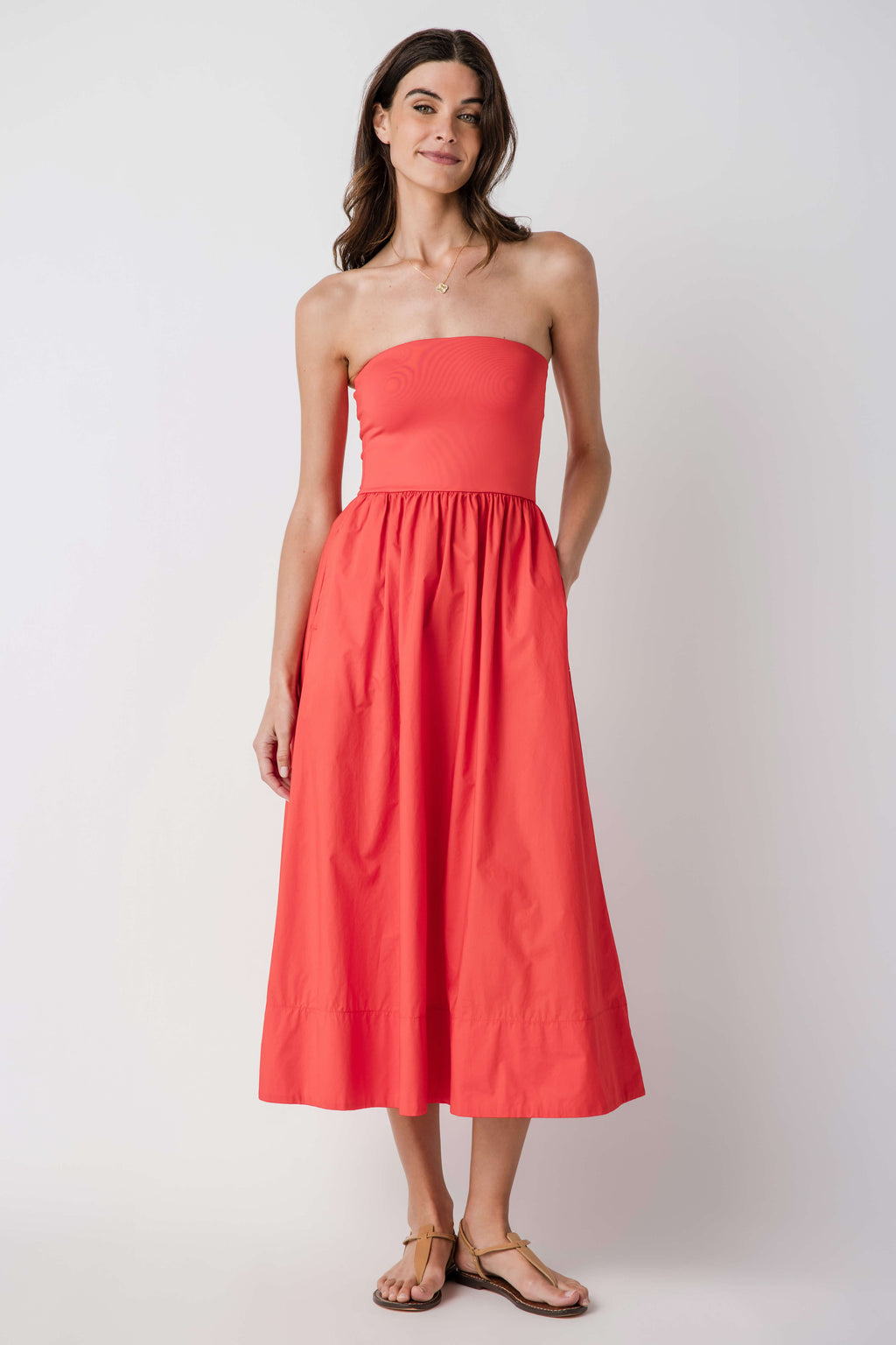 Z Supply Sunsought Strapless Midi Dress