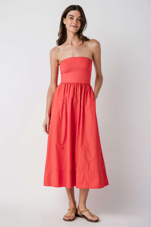 Z Supply Sunsought Strapless Midi Dress