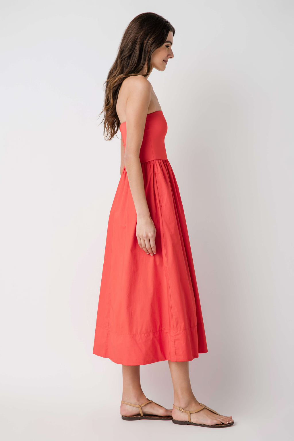 Z Supply Sunsought Strapless Midi Dress