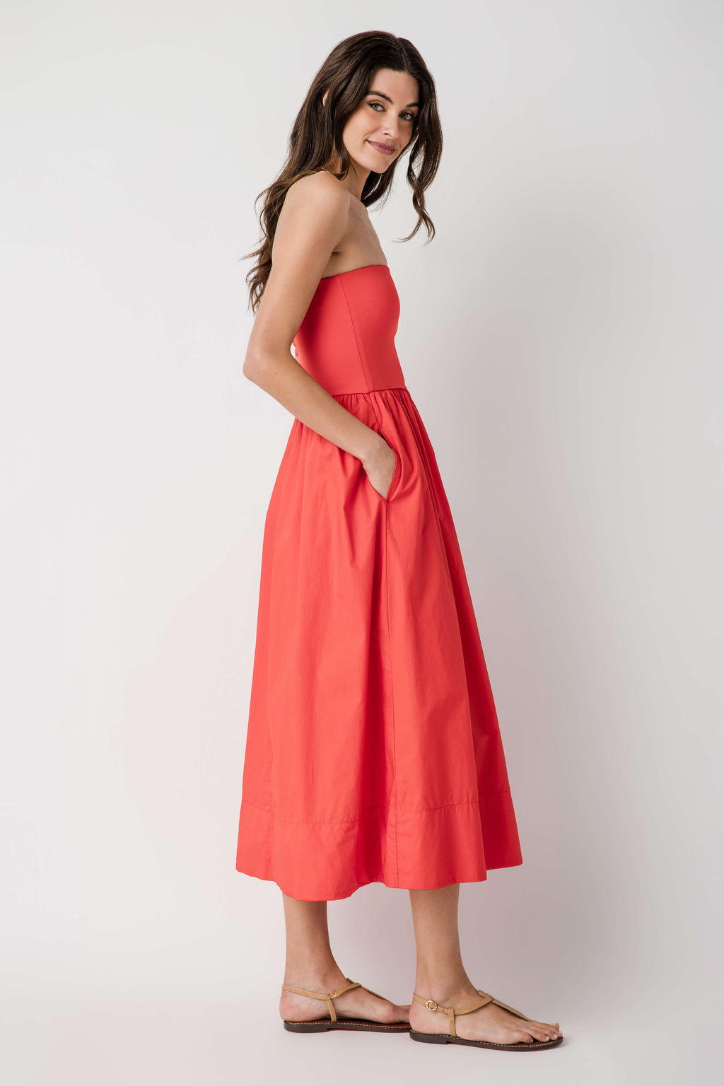 Z Supply Sunsought Strapless Midi Dress