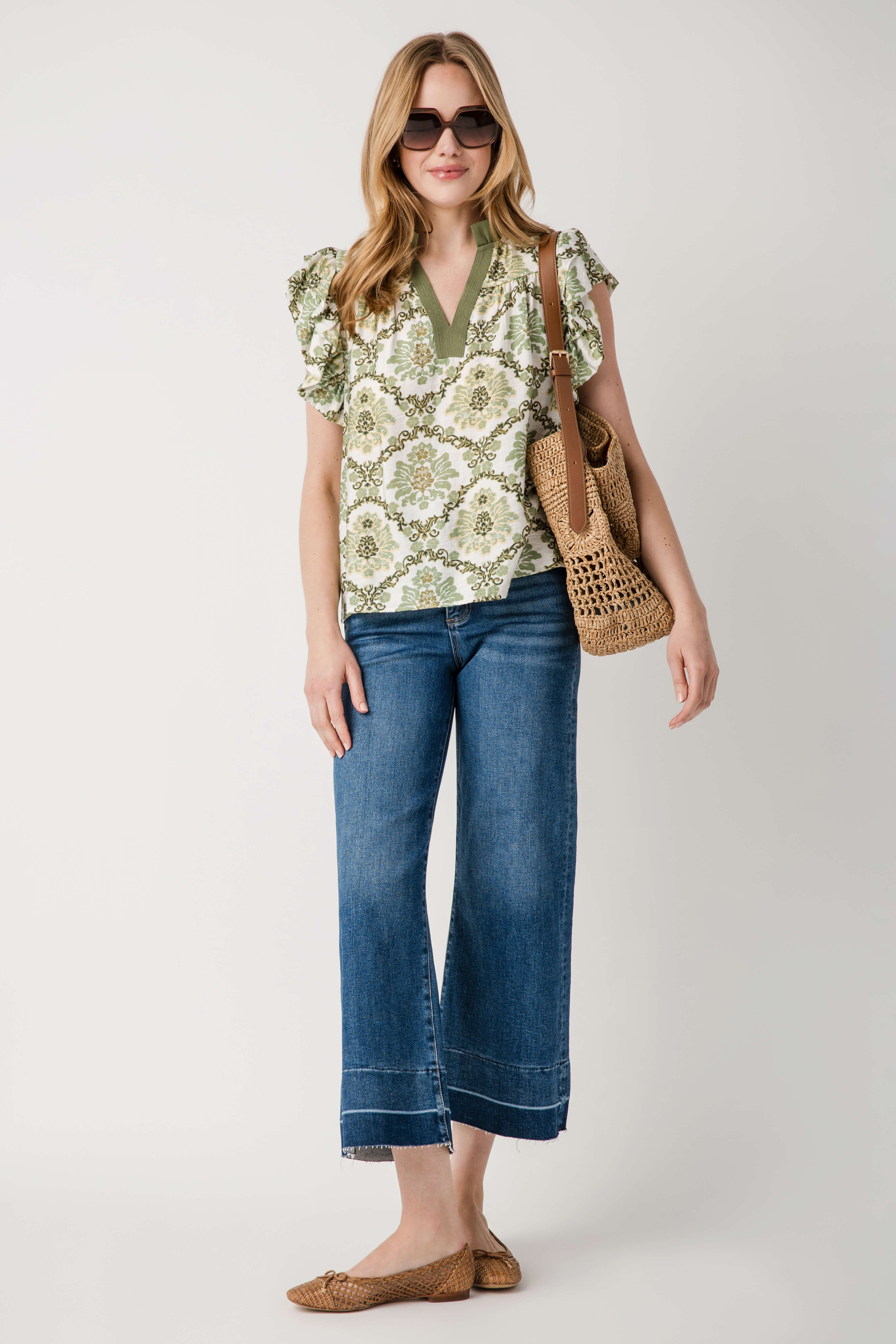 THML Floral V-Neck Top