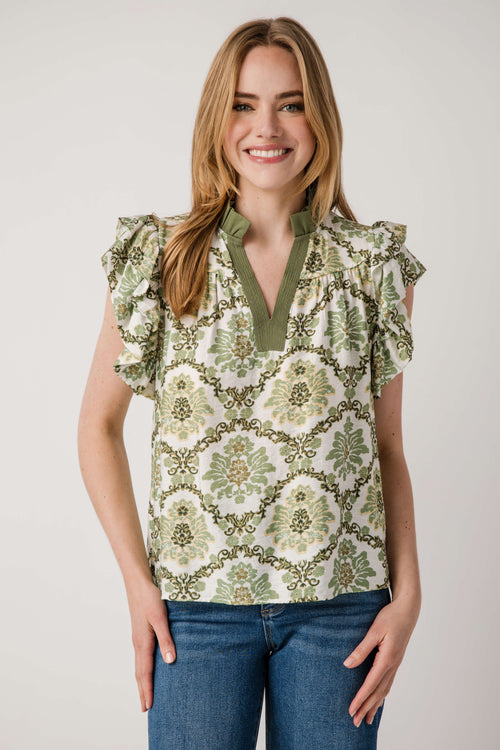 THML Floral V-Neck Top