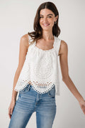 Skies Are Blue Eyelet Sleeveless Top