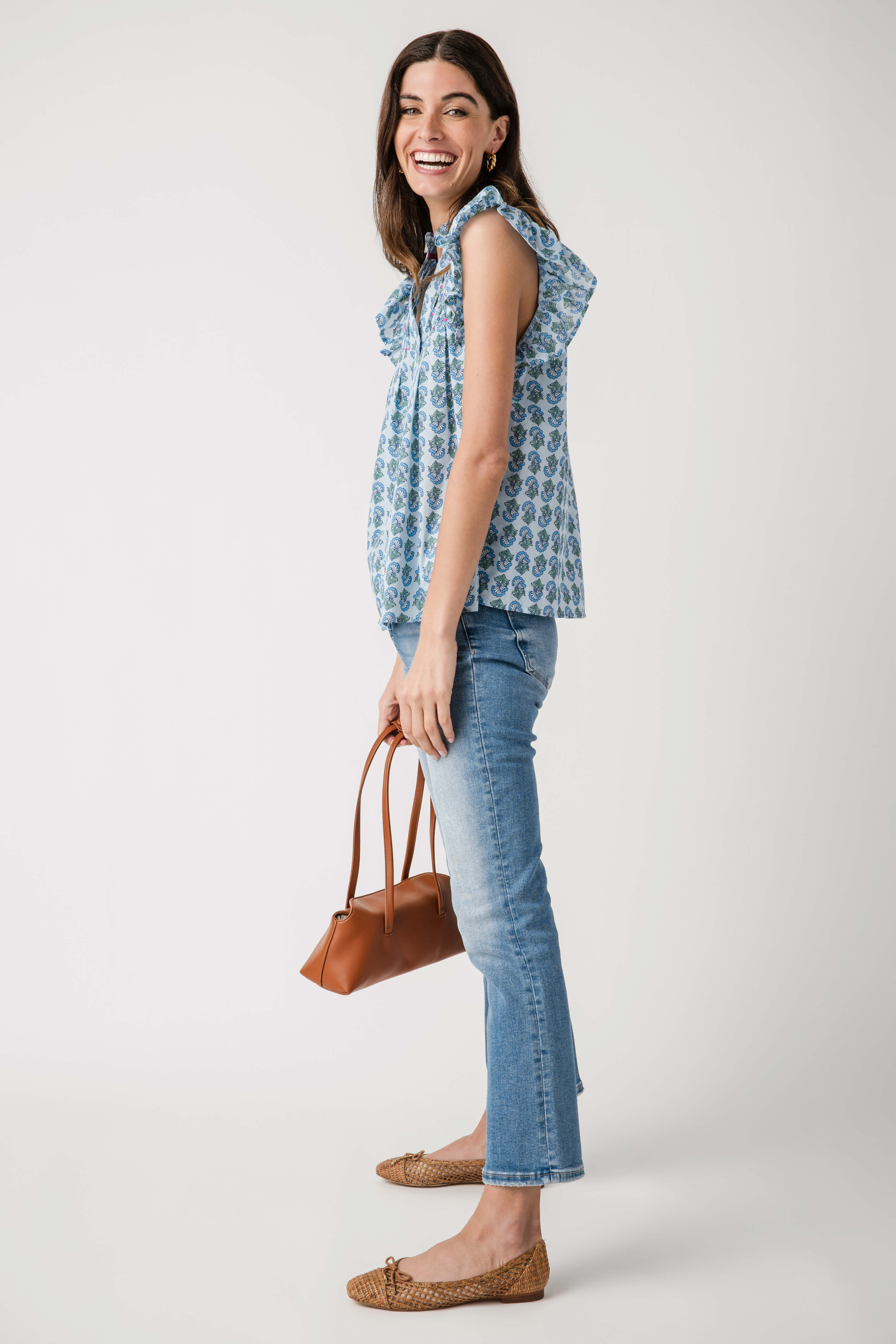 THML Block Print Button Up Top
