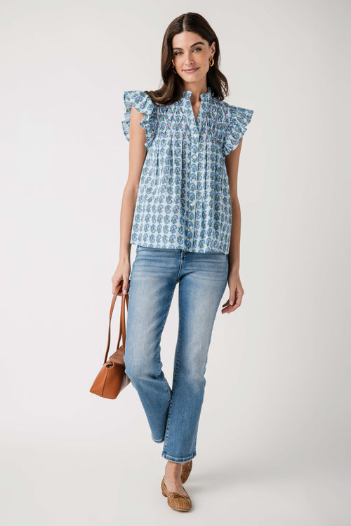THML Block Print Button Up Top